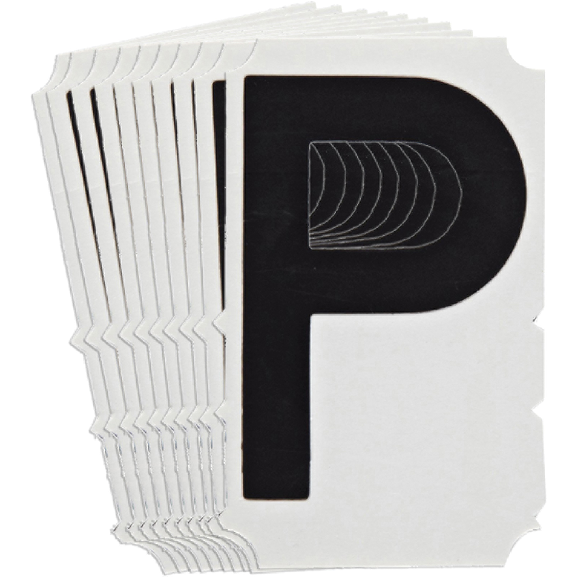 Étiquettes de lettres & chiffres gothiques individuels Quick-AlignMD, P, 6" h, Noir