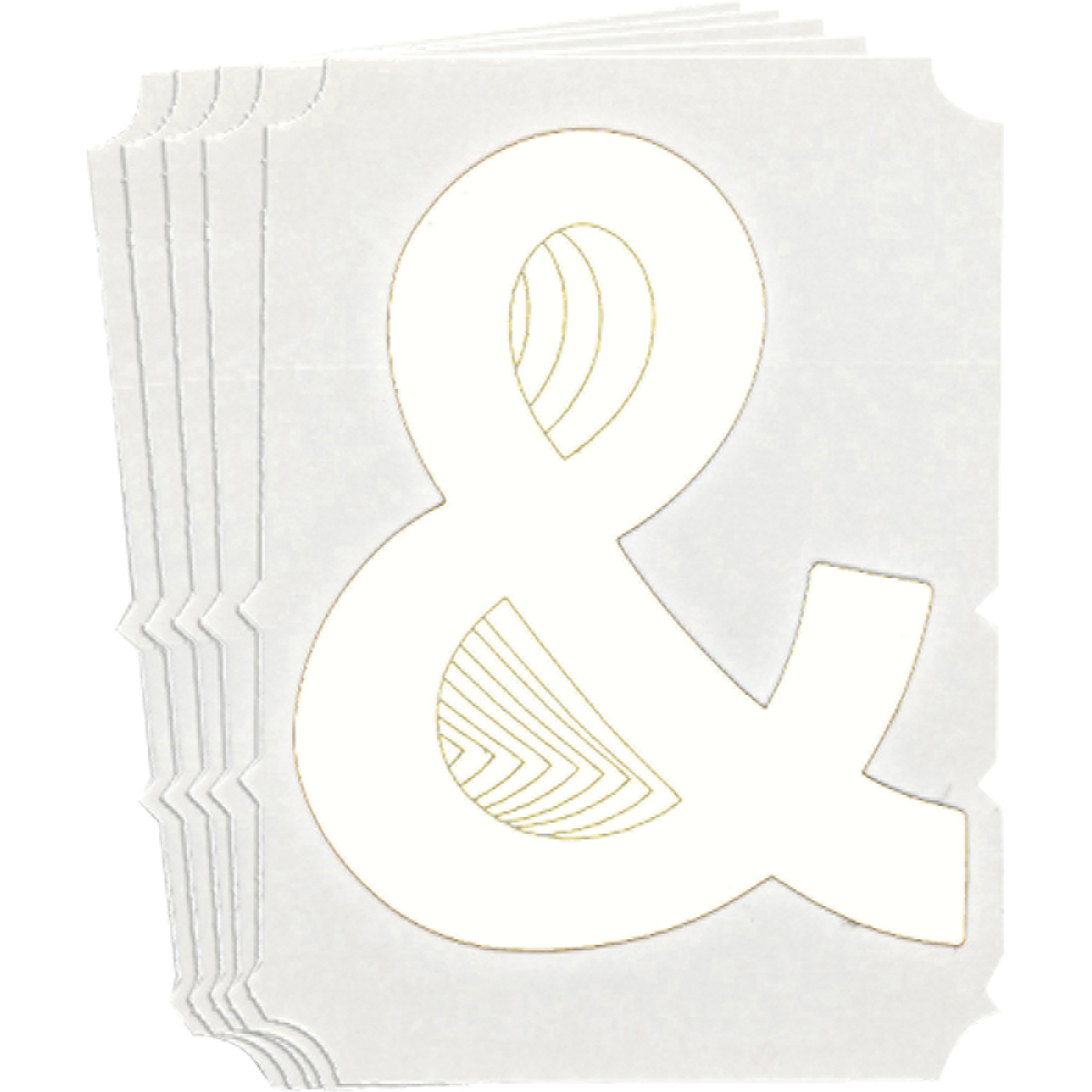 Étiquettes de lettres & chiffres gothiques individuels Quick-AlignMD, Perluète (&), 4" h, Blanc