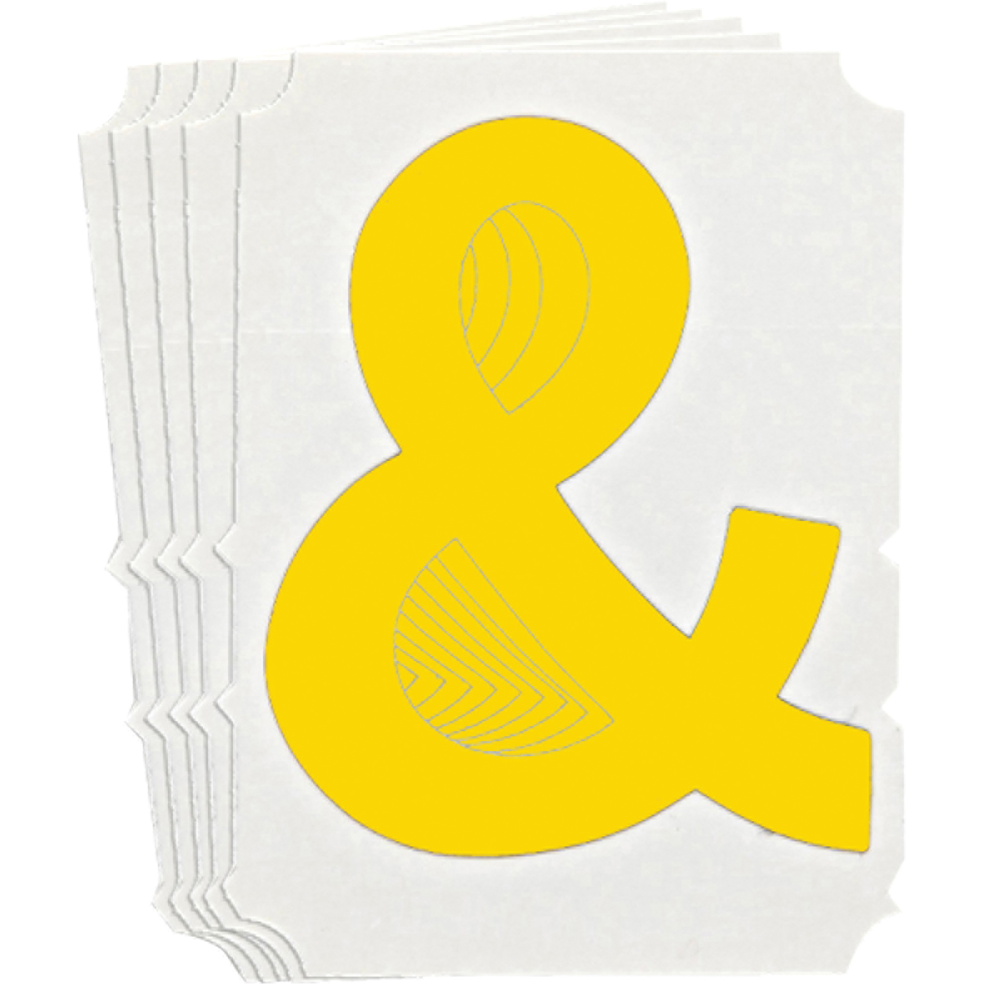 Étiquettes de lettres & chiffres gothiques individuels Quick-AlignMD, Perluète (&), 4" h, Jaune