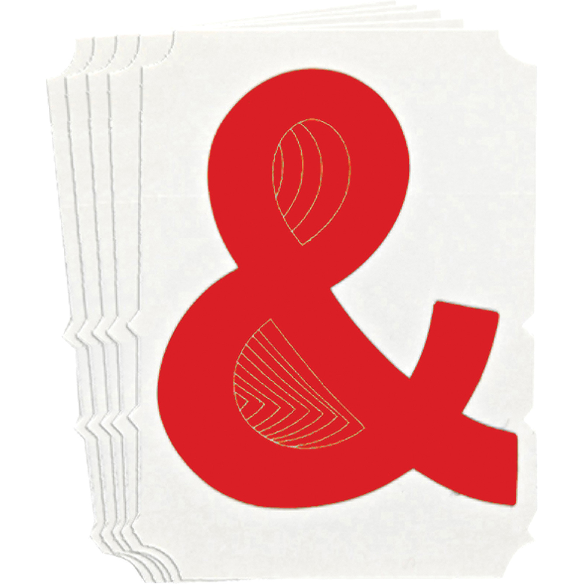 Étiquettes de lettres & chiffres gothiques individuels Quick-AlignMD, Perluète (&), 4" h, Rouge