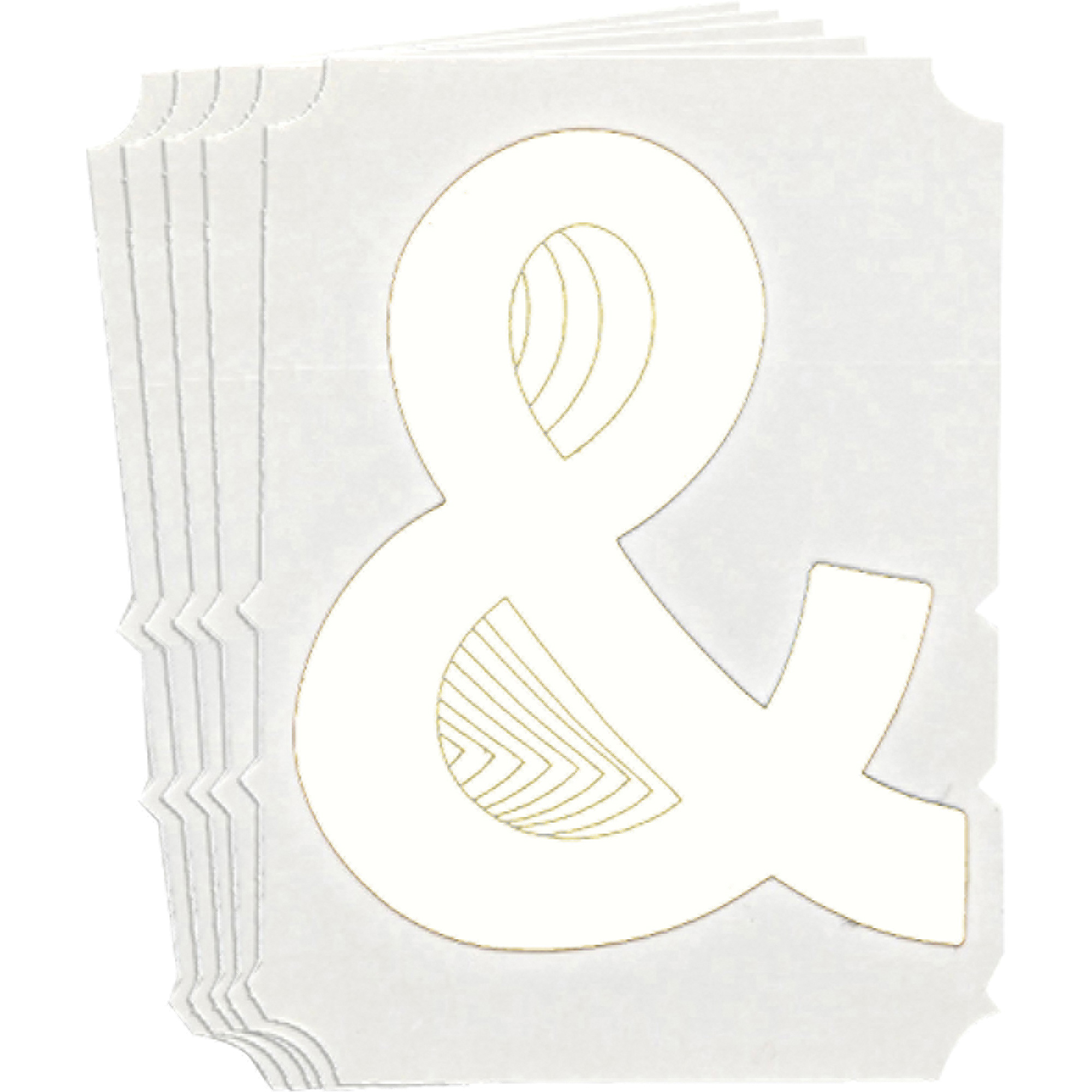 Étiquettes de lettres & chiffres gothiques individuels Quick-AlignMD, Perluète (&), 6" h, Blanc