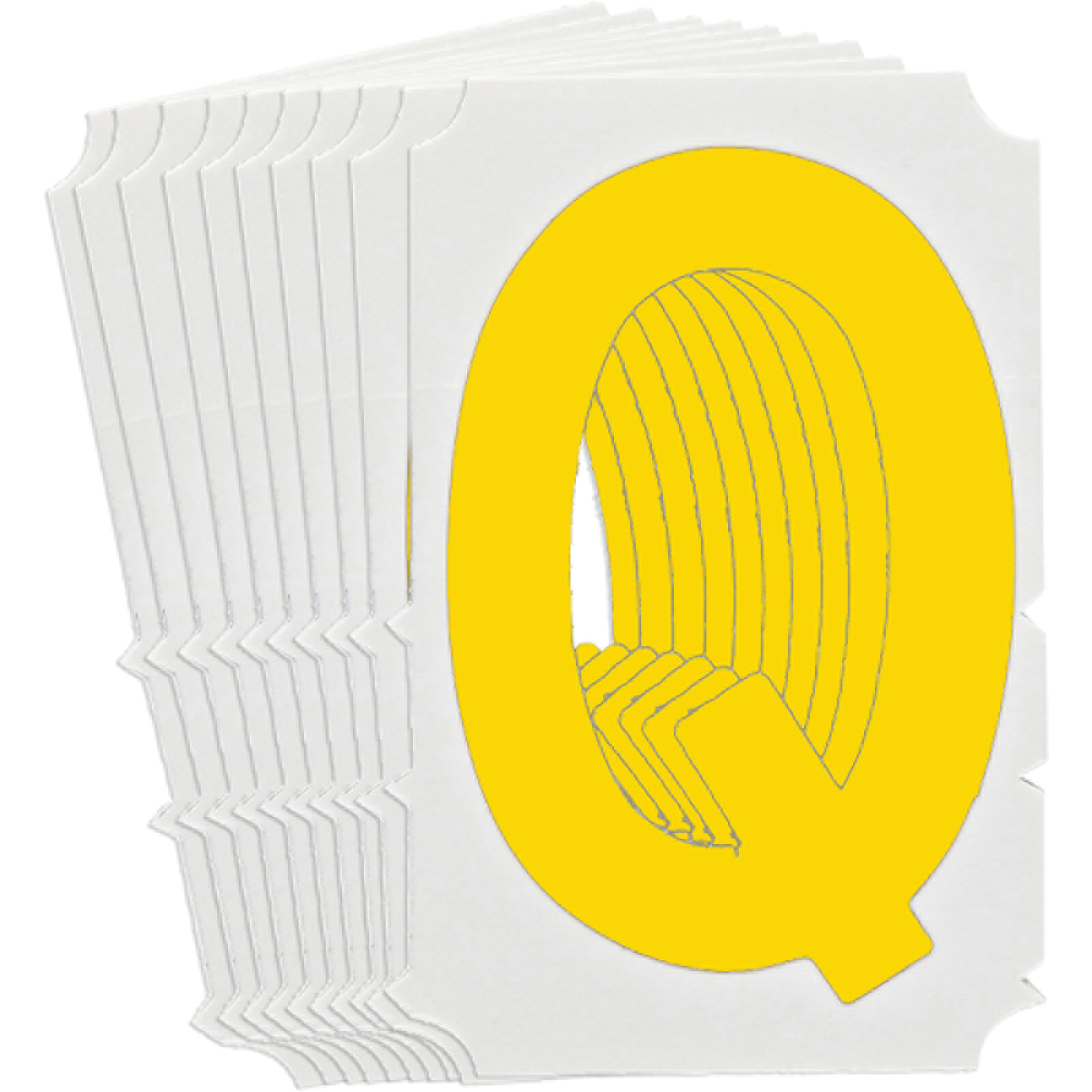 Étiquettes de lettres & chiffres gothiques individuels Quick-AlignMD, Q, 4" h, Jaune