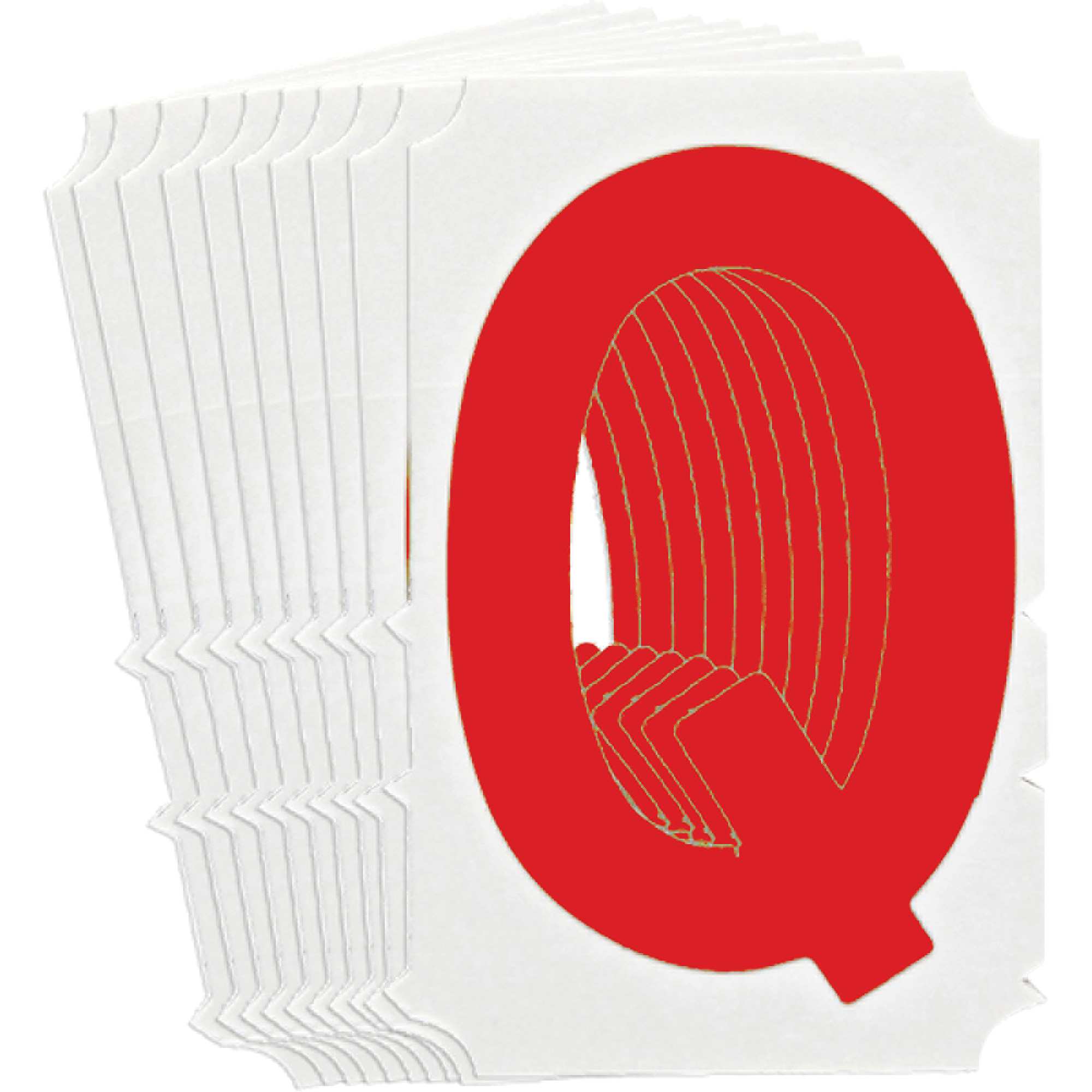 Étiquettes de lettres & chiffres gothiques individuels Quick-AlignMD, Q, 4" h, Rouge