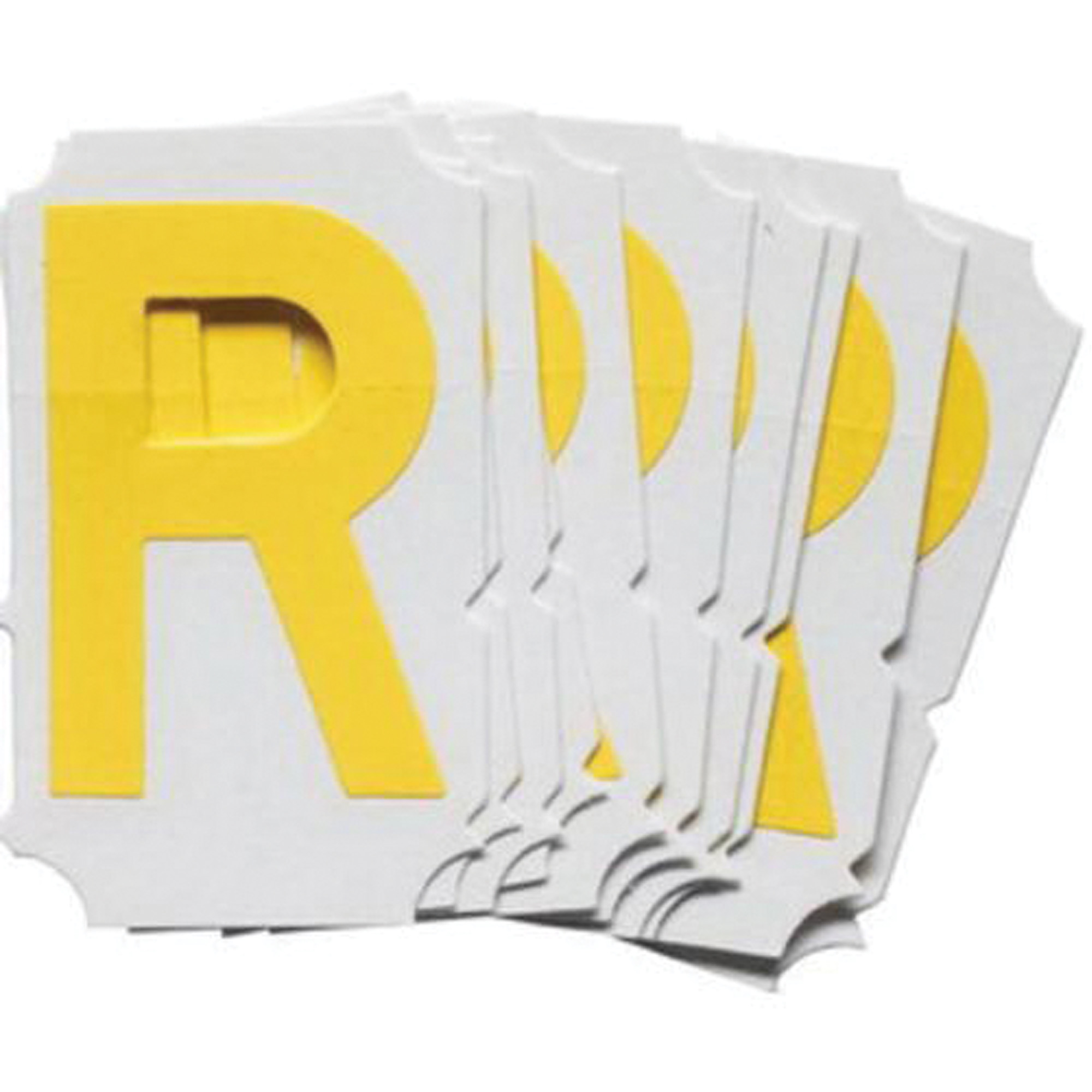Étiquettes de lettres & chiffres gothiques individuels Quick-AlignMD, R, 2" h, Jaune