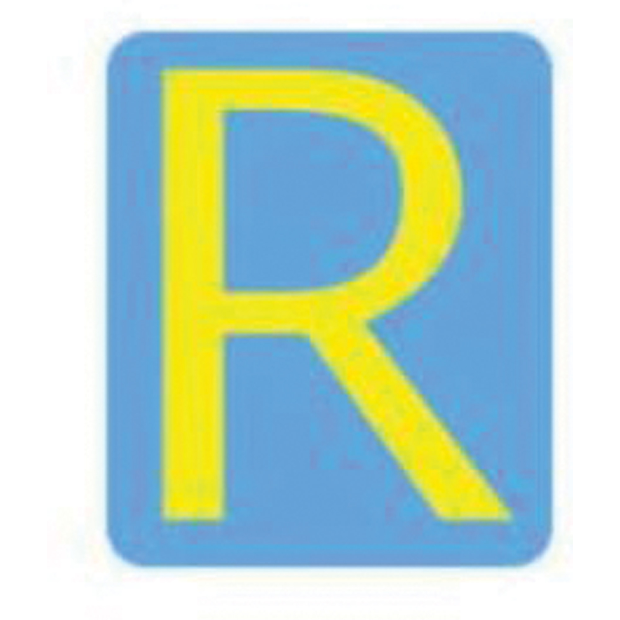 Étiquettes de lettres & chiffres gothiques individuels Quick-AlignMD, R, 3" h, Jaune