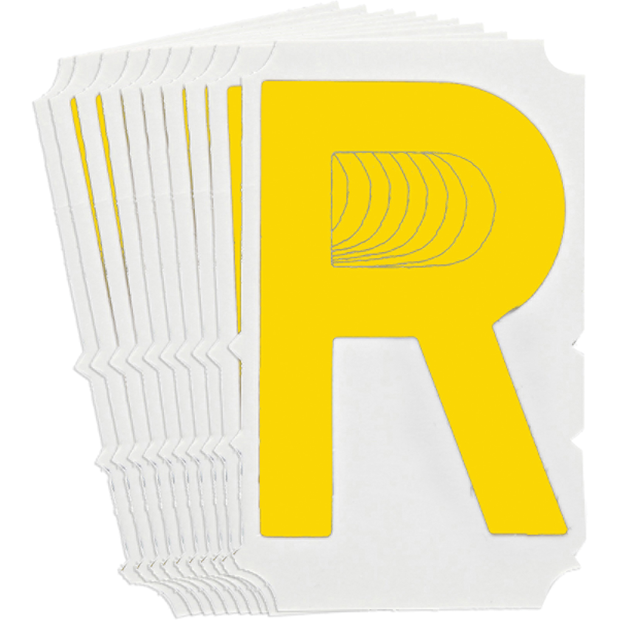 Étiquettes de lettres & chiffres gothiques individuels Quick-AlignMD, R, 4" h, Jaune