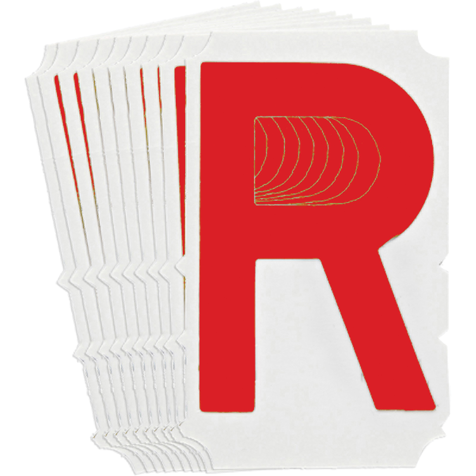 Étiquettes de lettres & chiffres gothiques individuels Quick-AlignMD, R, 4" h, Rouge
