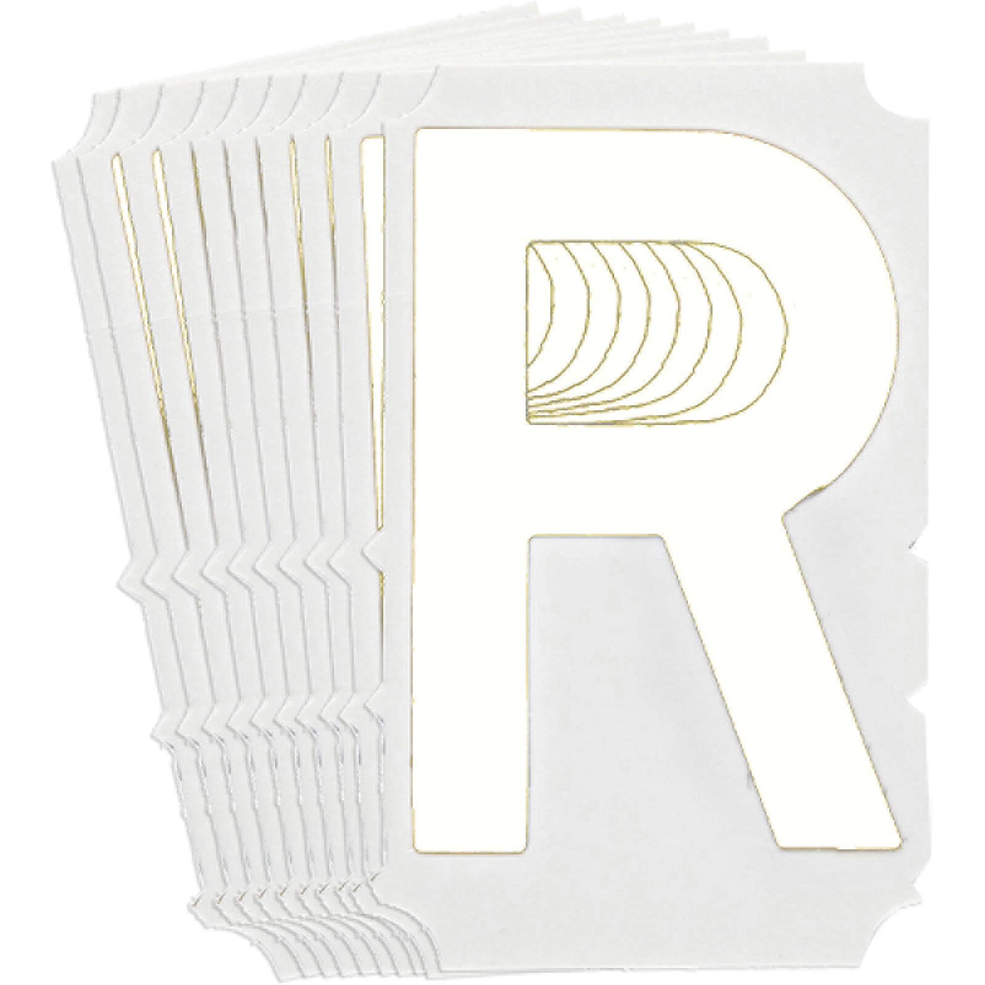 Étiquettes de lettres & chiffres gothiques individuels Quick-AlignMD, R, 6" h, Blanc