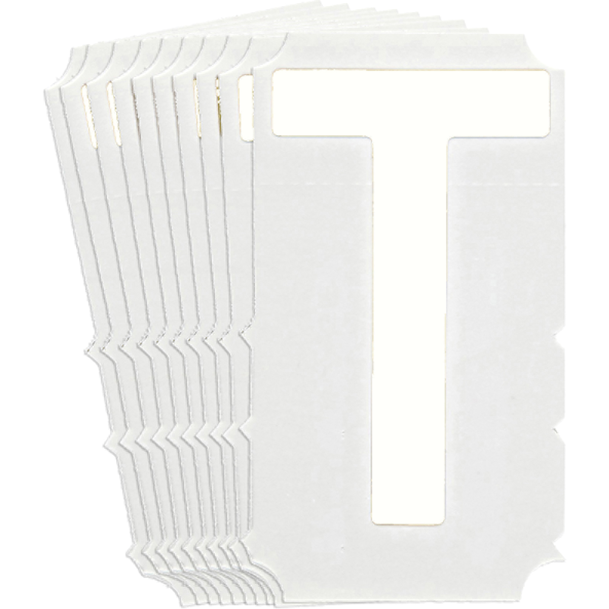 Étiquettes de lettres & chiffres gothiques individuels Quick-AlignMD, T, 4" h, Blanc