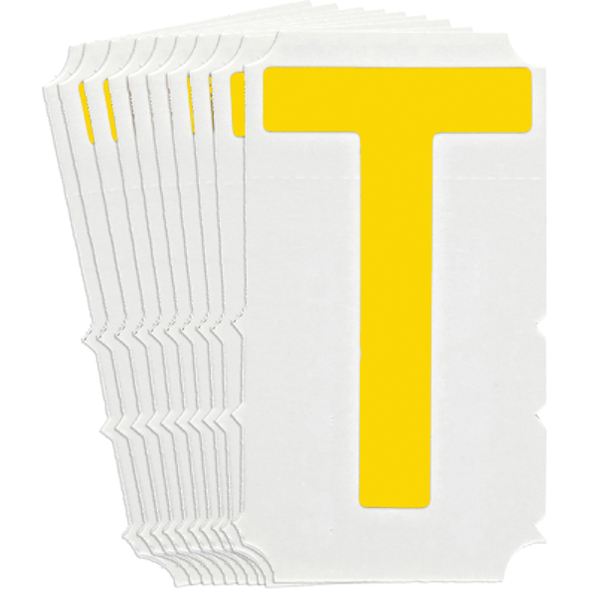 Étiquettes de lettres & chiffres gothiques individuels Quick-AlignMD, T, 4" h, Jaune