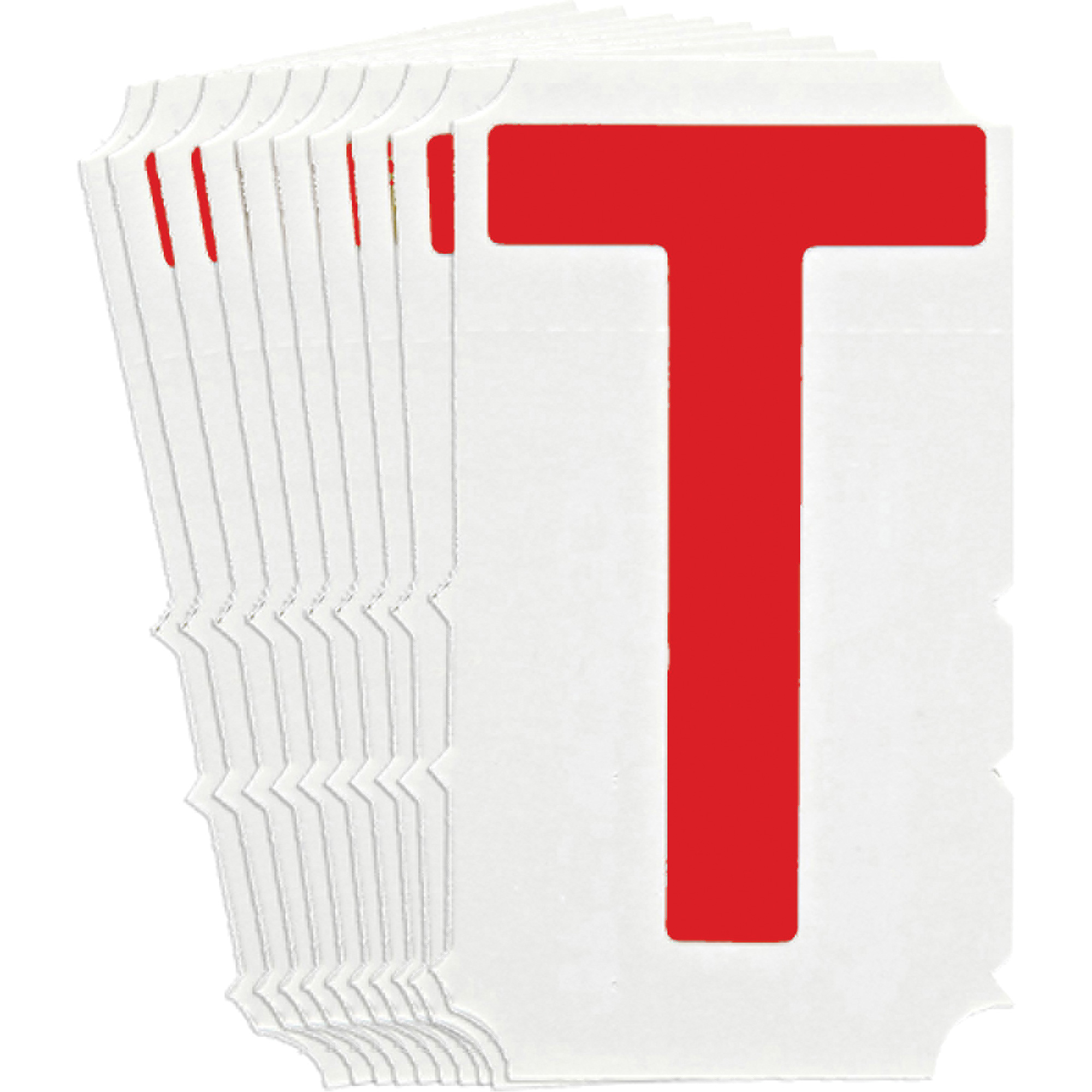 Étiquettes de lettres & chiffres gothiques individuels Quick-AlignMD, T, 4" h, Rouge