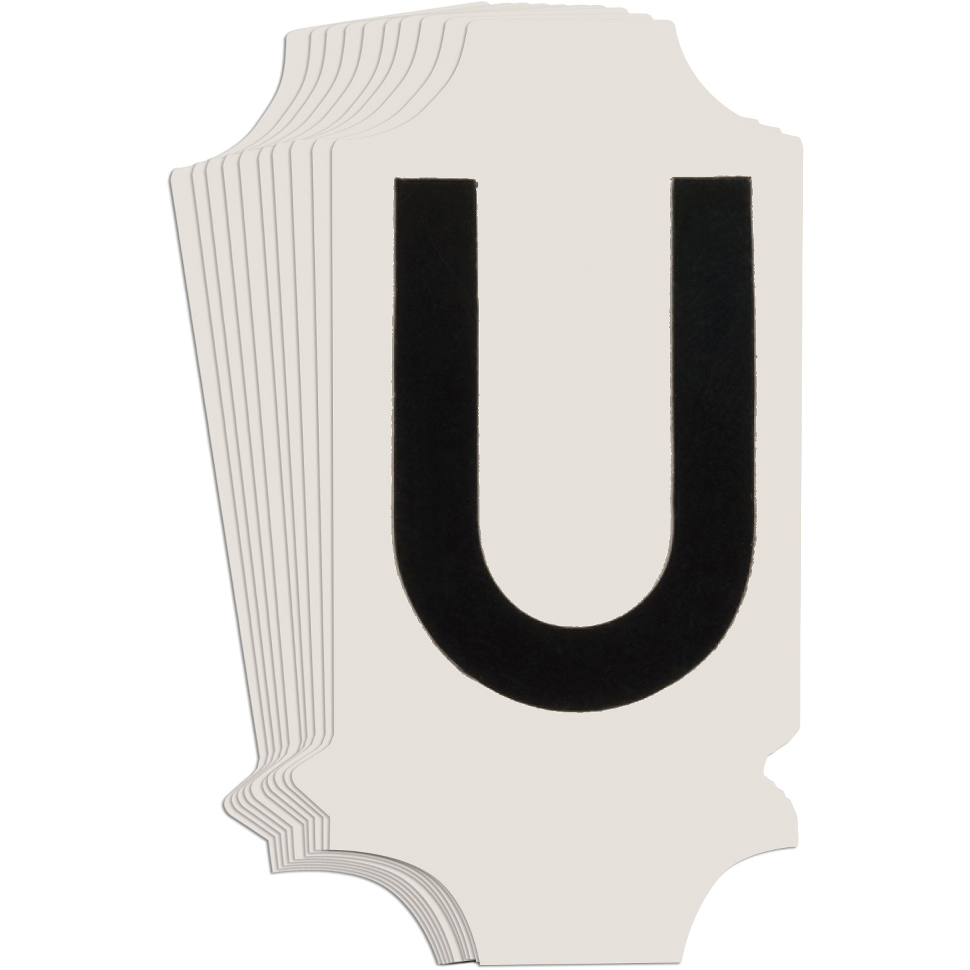 Étiquettes de lettres & chiffres gothiques individuels Quick-AlignMD, U, 1" h, Noir