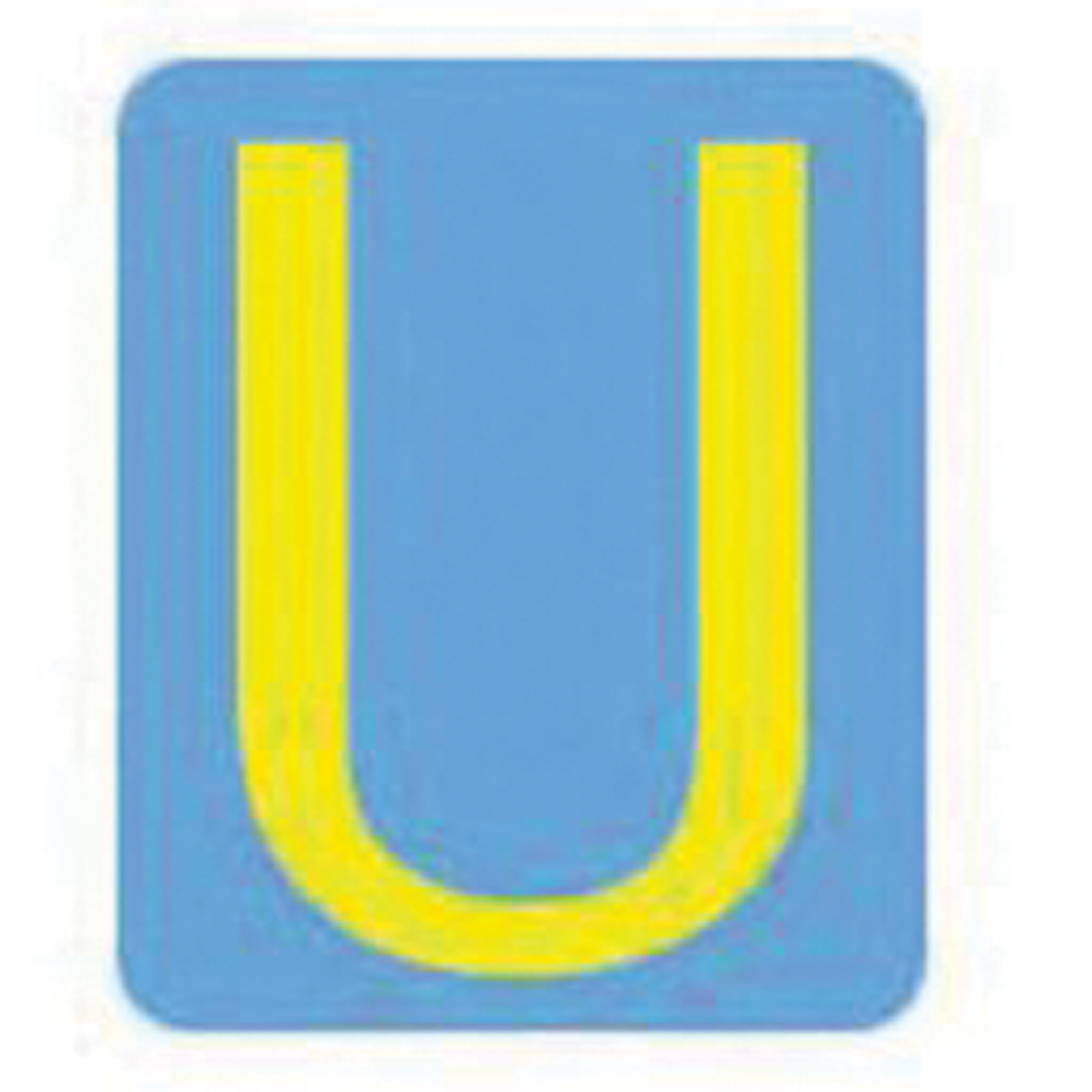 Étiquettes de lettres & chiffres gothiques individuels Quick-AlignMD, U, 2" h, Jaune