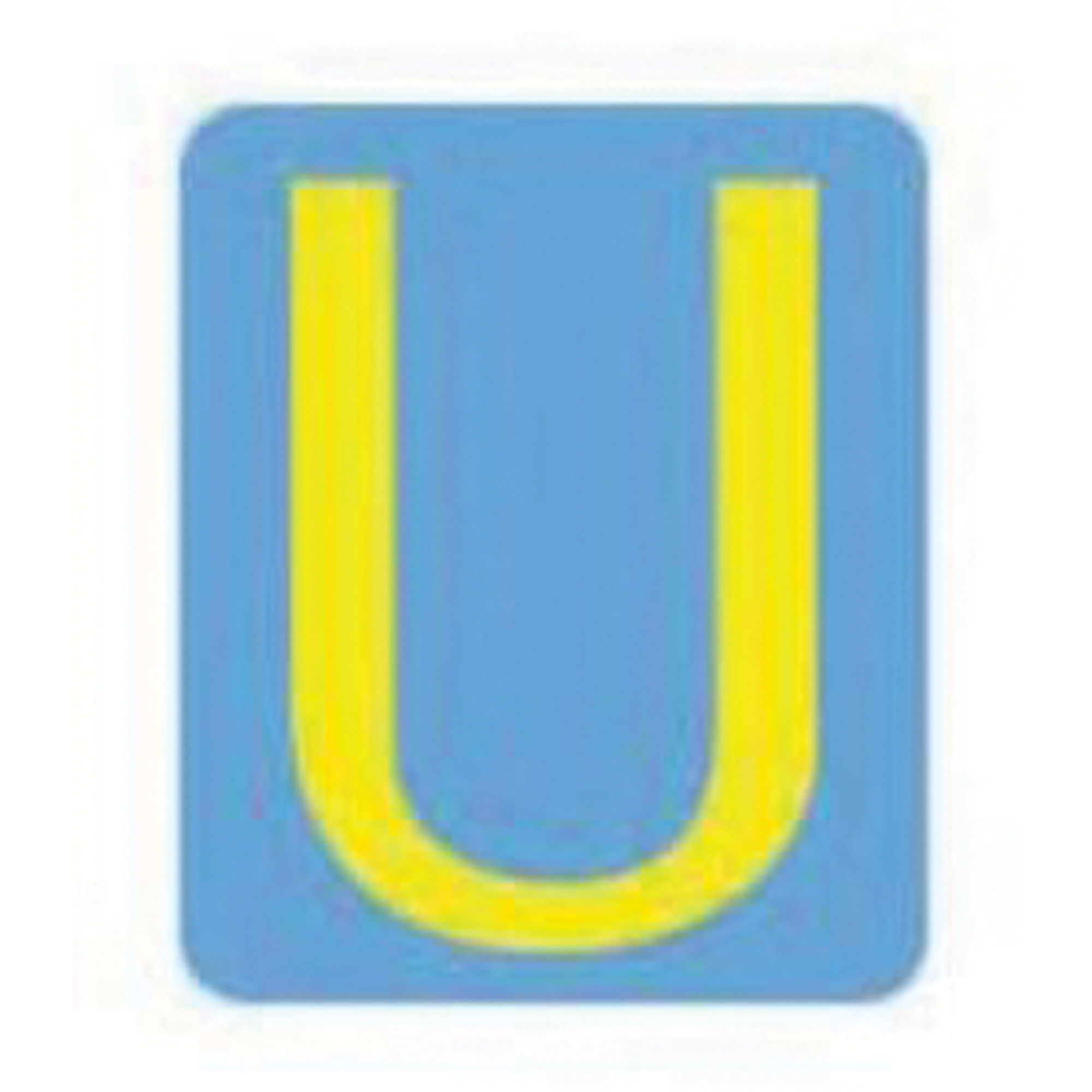 Étiquettes de lettres & chiffres gothiques individuels Quick-AlignMD, U, 3" h, Jaune
