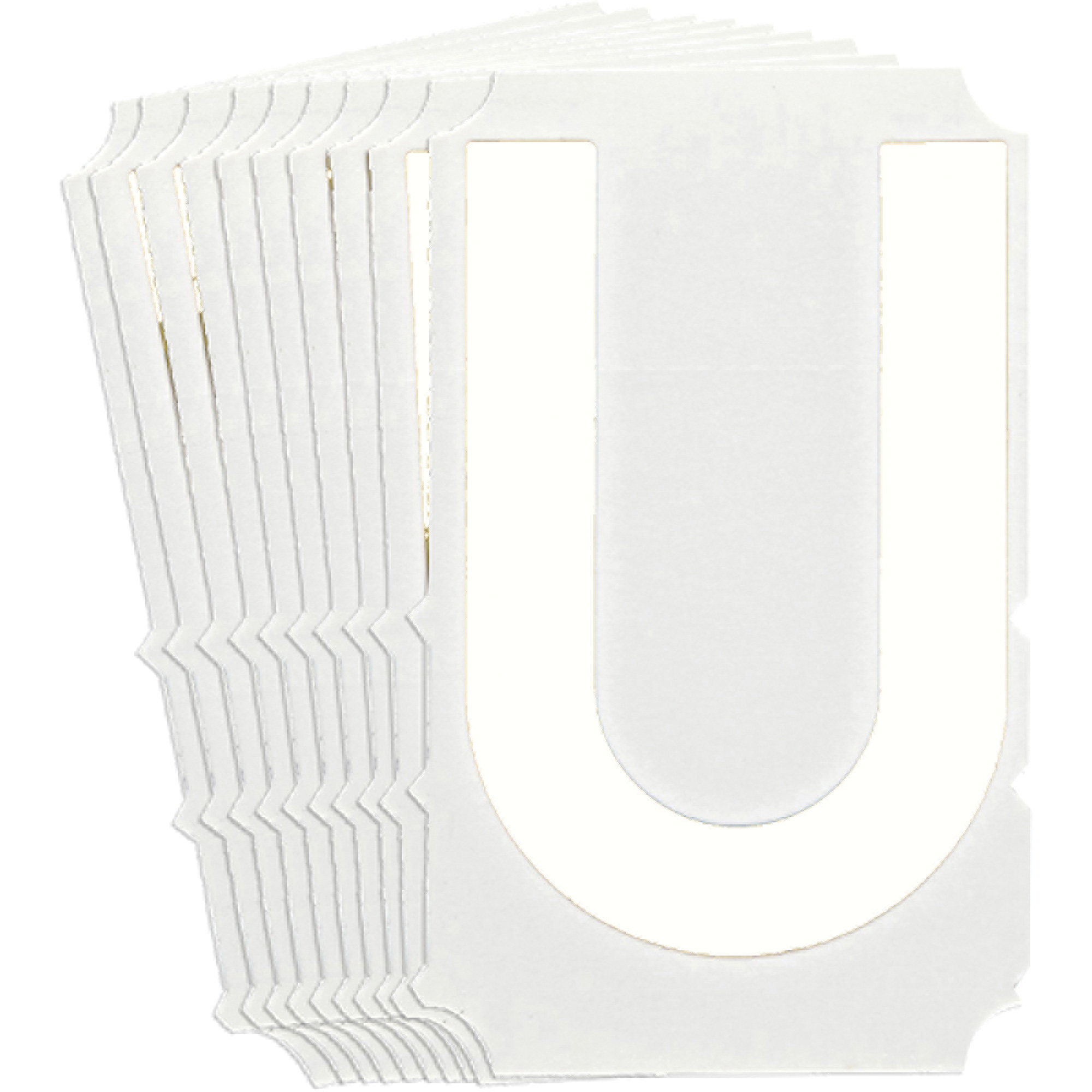 Étiquettes de lettres & chiffres gothiques individuels Quick-AlignMD, U, 4" h, Blanc