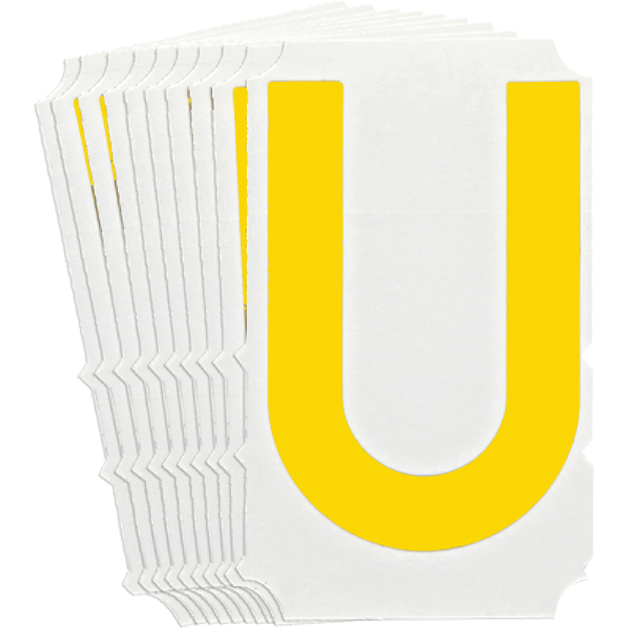 Étiquettes de lettres & chiffres gothiques individuels Quick-AlignMD, U, 4" h, Jaune