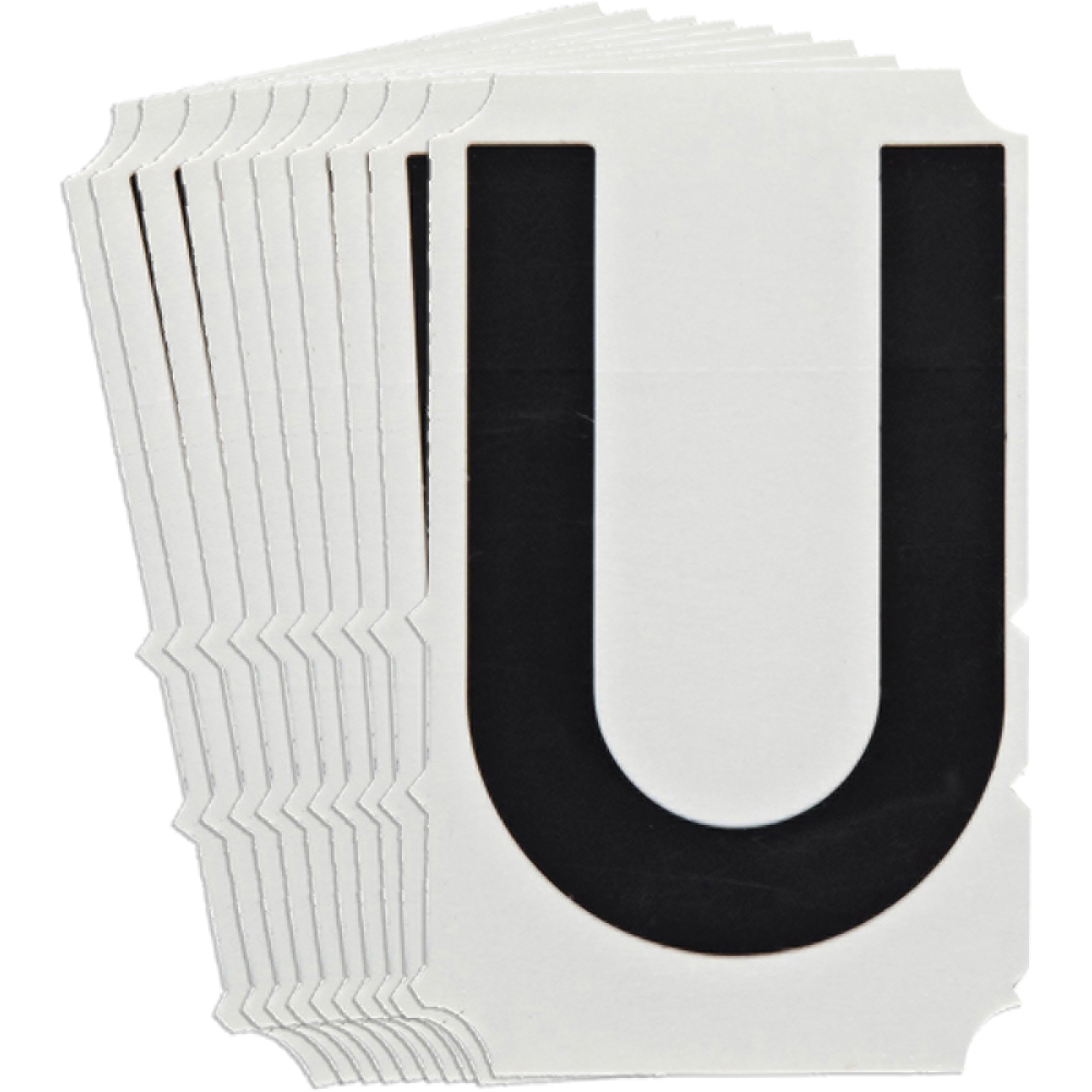 Étiquettes de lettres & chiffres gothiques individuels Quick-AlignMD, U, 4" h, Noir