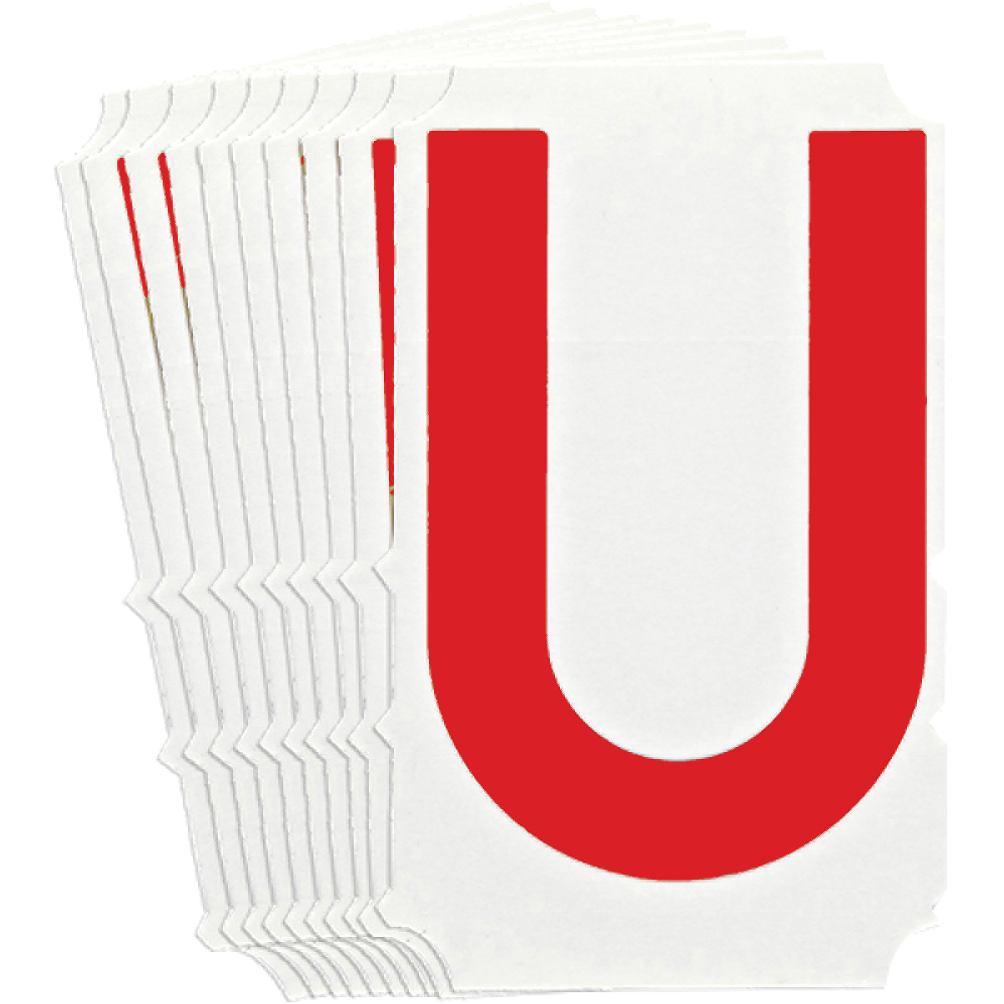 Étiquettes de lettres & chiffres gothiques individuels Quick-AlignMD, U, 4" h, Rouge