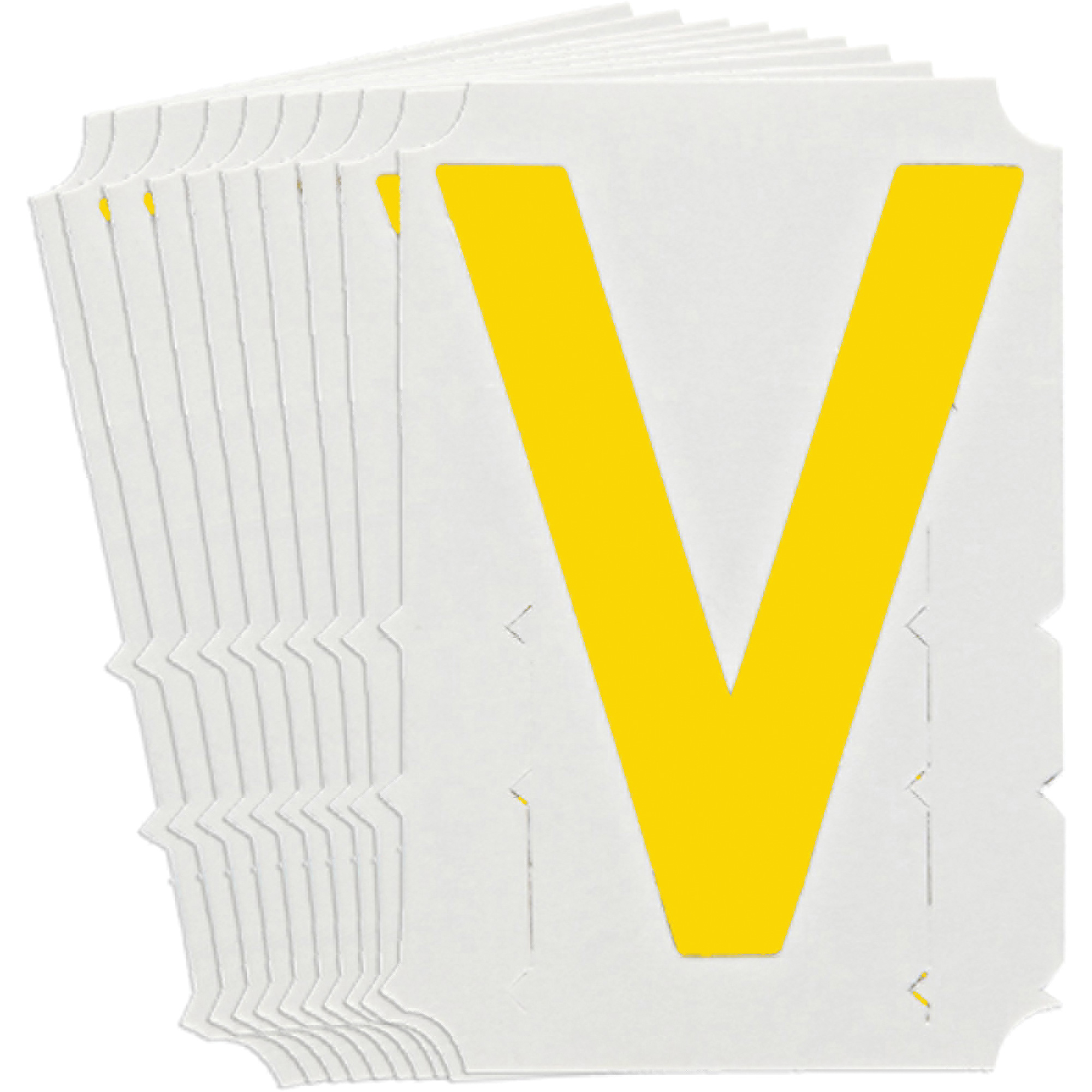 Étiquettes de lettres & chiffres gothiques individuels Quick-AlignMD, V, 4" h, Jaune