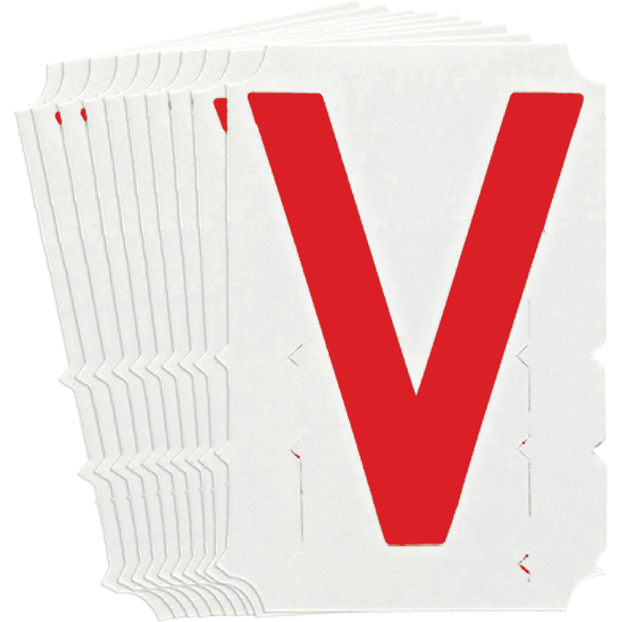 Étiquettes de lettres & chiffres gothiques individuels Quick-AlignMD, V, 4" h, Rouge