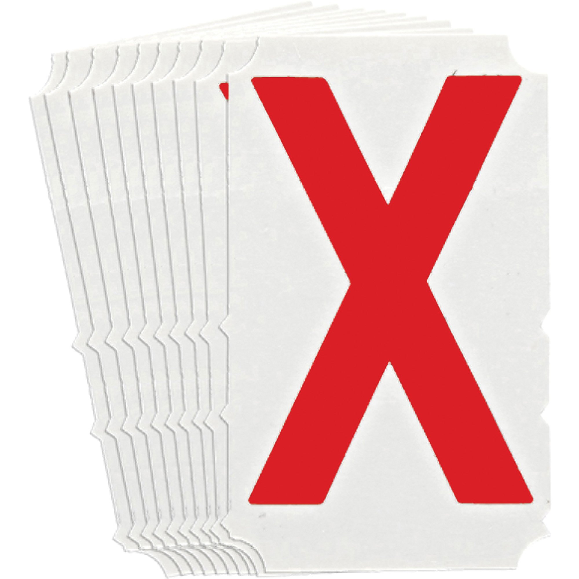 Étiquettes de lettres & chiffres gothiques individuels Quick-AlignMD, X, 4" h, Rouge
