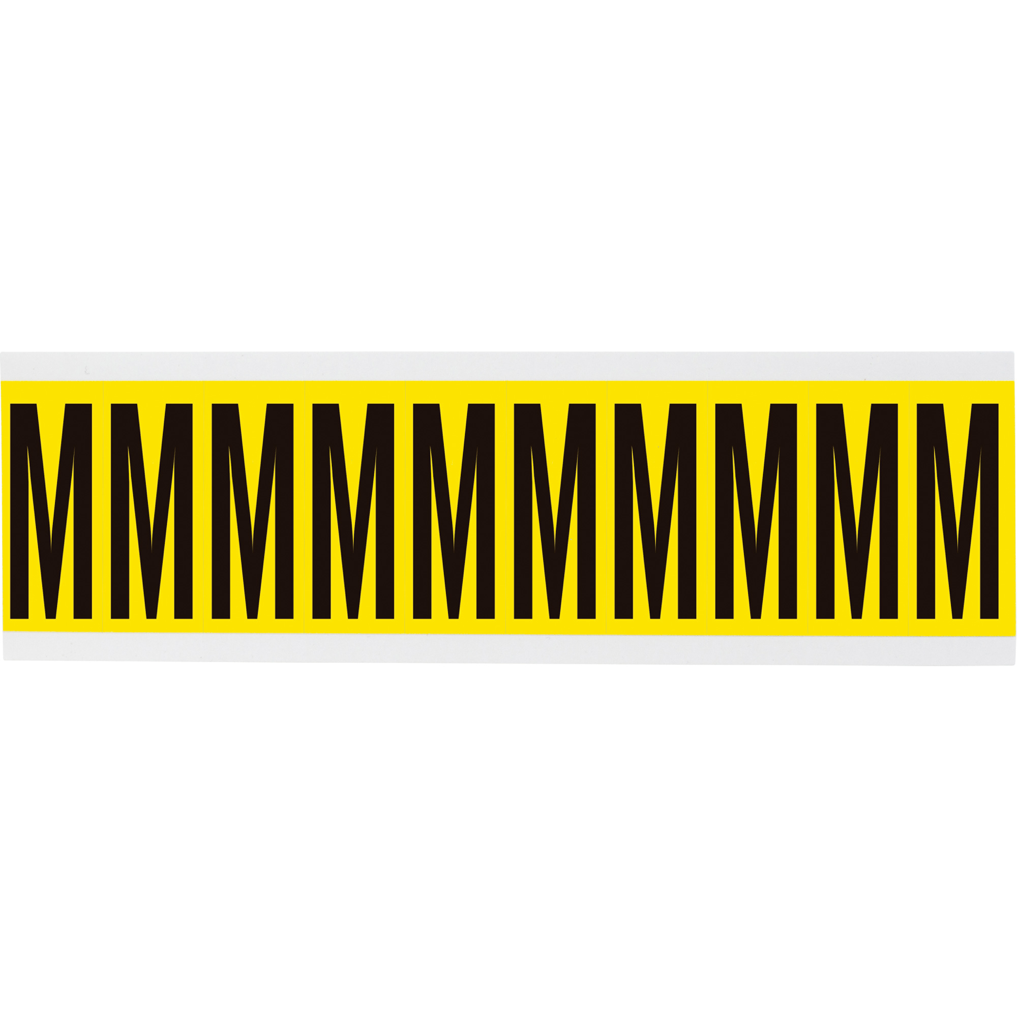 Étiquettes de lettres & chiffres individuels repositionnables, M, 2" h, Noir sur jaune