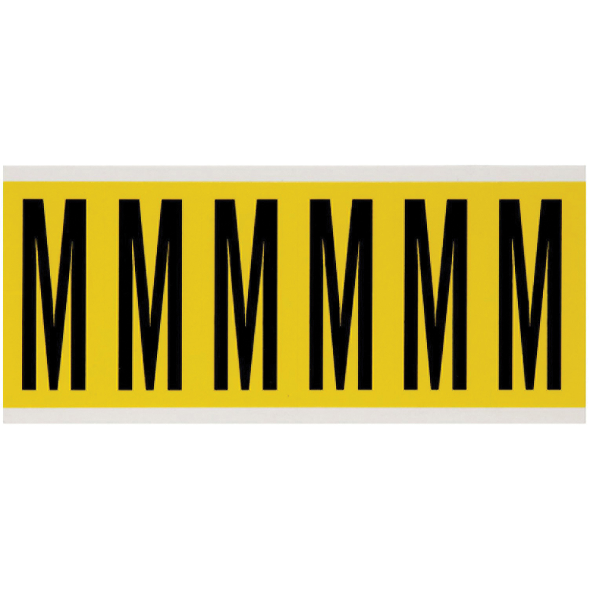 Étiquettes de lettres & chiffres individuels repositionnables, M, 3" h, Noir sur jaune