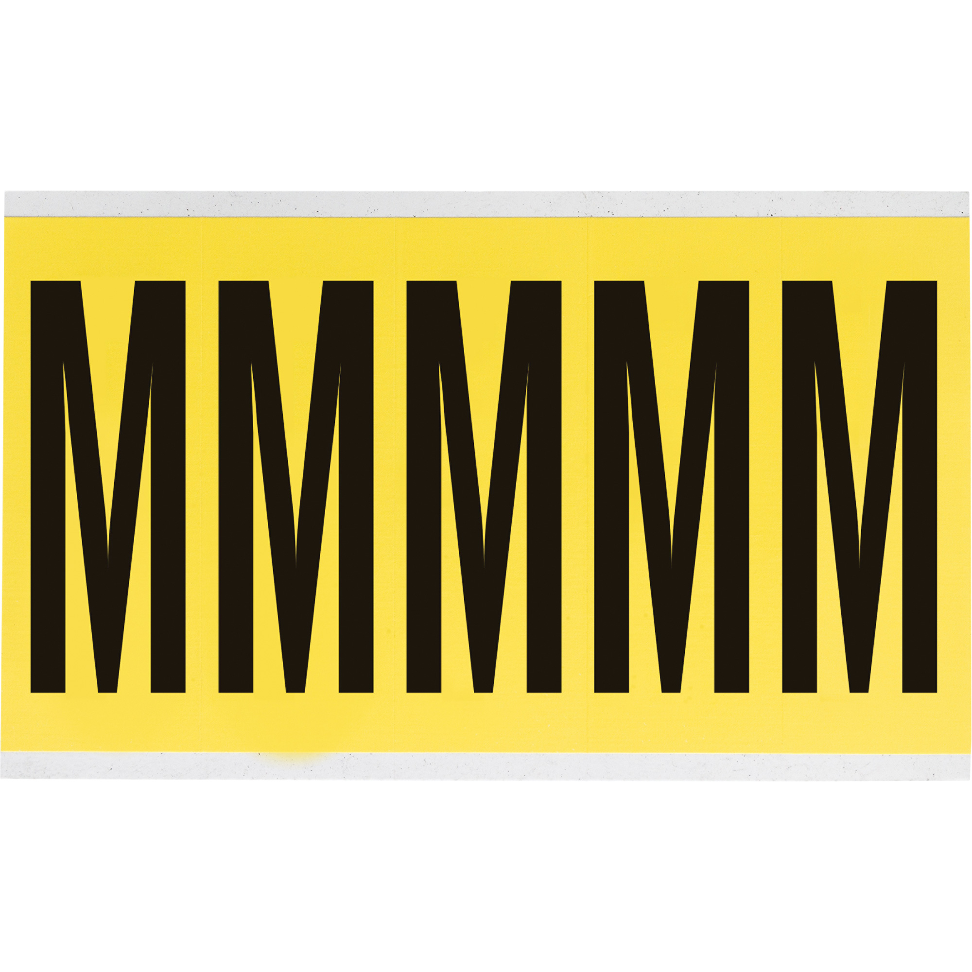 Étiquettes de lettres & chiffres individuels repositionnables, M, 4" h, Noir sur jaune