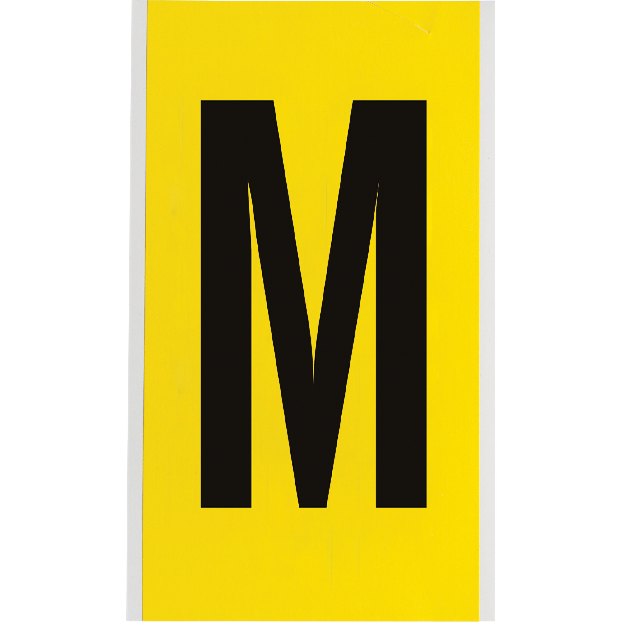 Étiquettes de lettres & chiffres individuels repositionnables, M, 6" h, Noir sur jaune