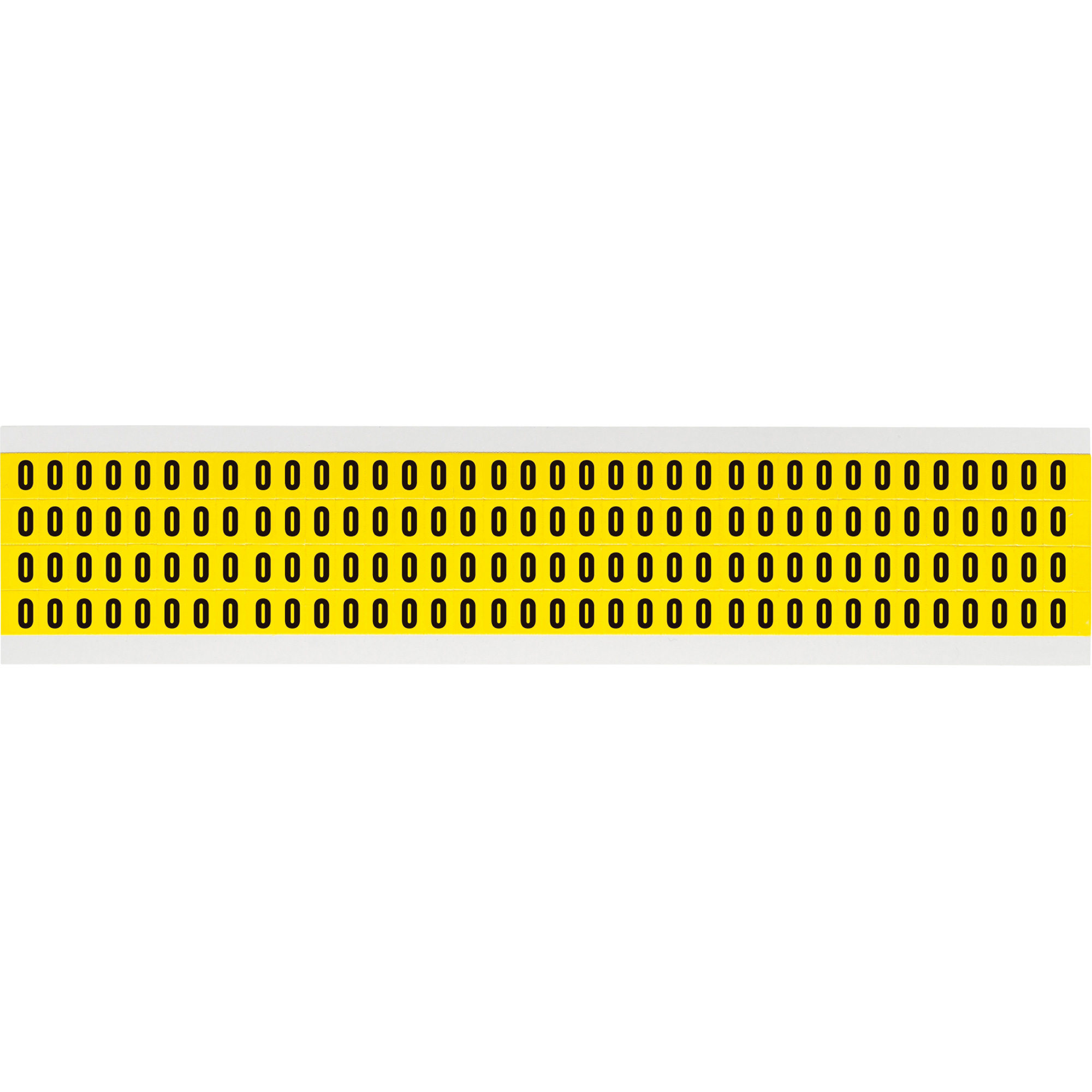 Étiquettes de lettres & chiffres individuels repositionnables, O, 1/4" h, Noir sur jaune