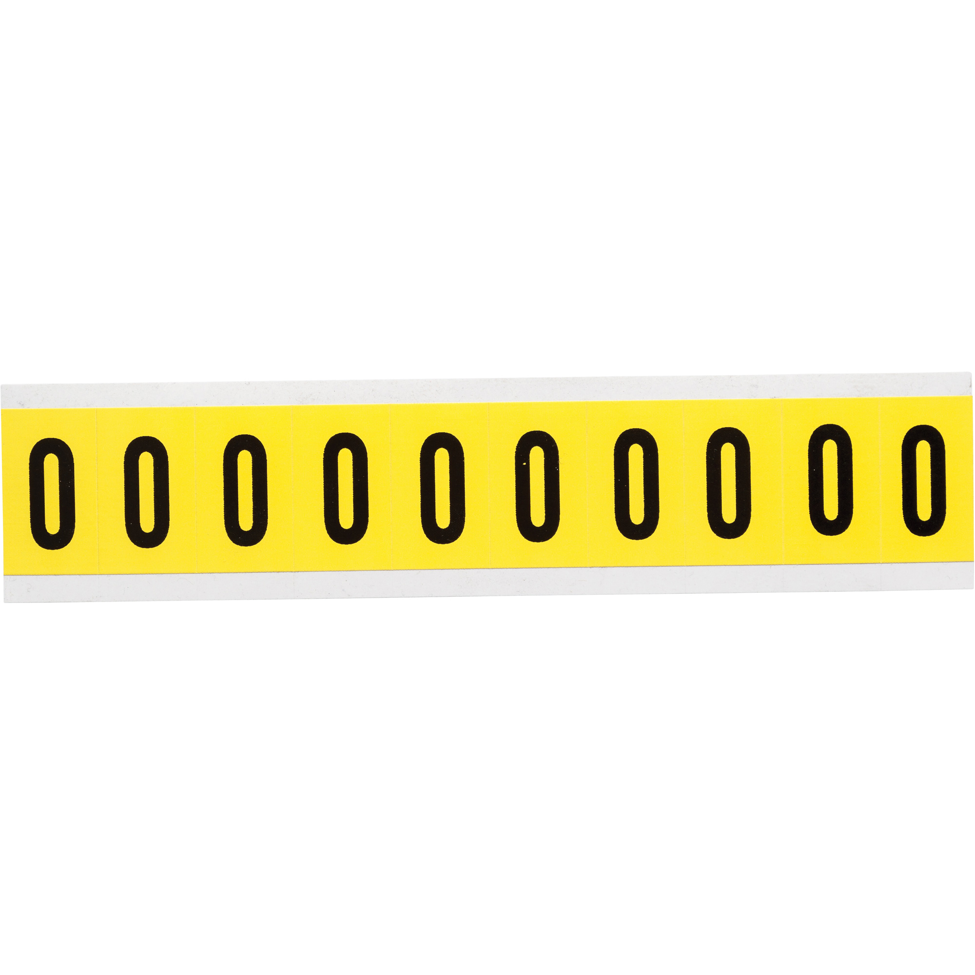 Étiquettes de lettres & chiffres individuels repositionnables, O, 1" h, Noir sur jaune