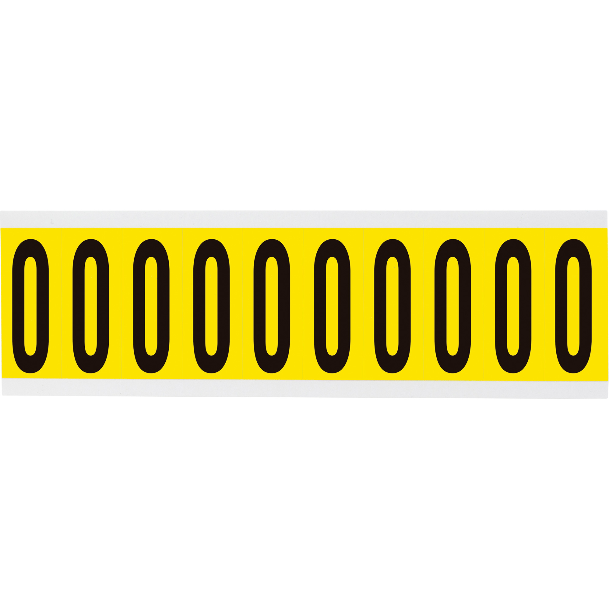 Étiquettes de lettres & chiffres individuels repositionnables, O, 2" h, Noir sur jaune