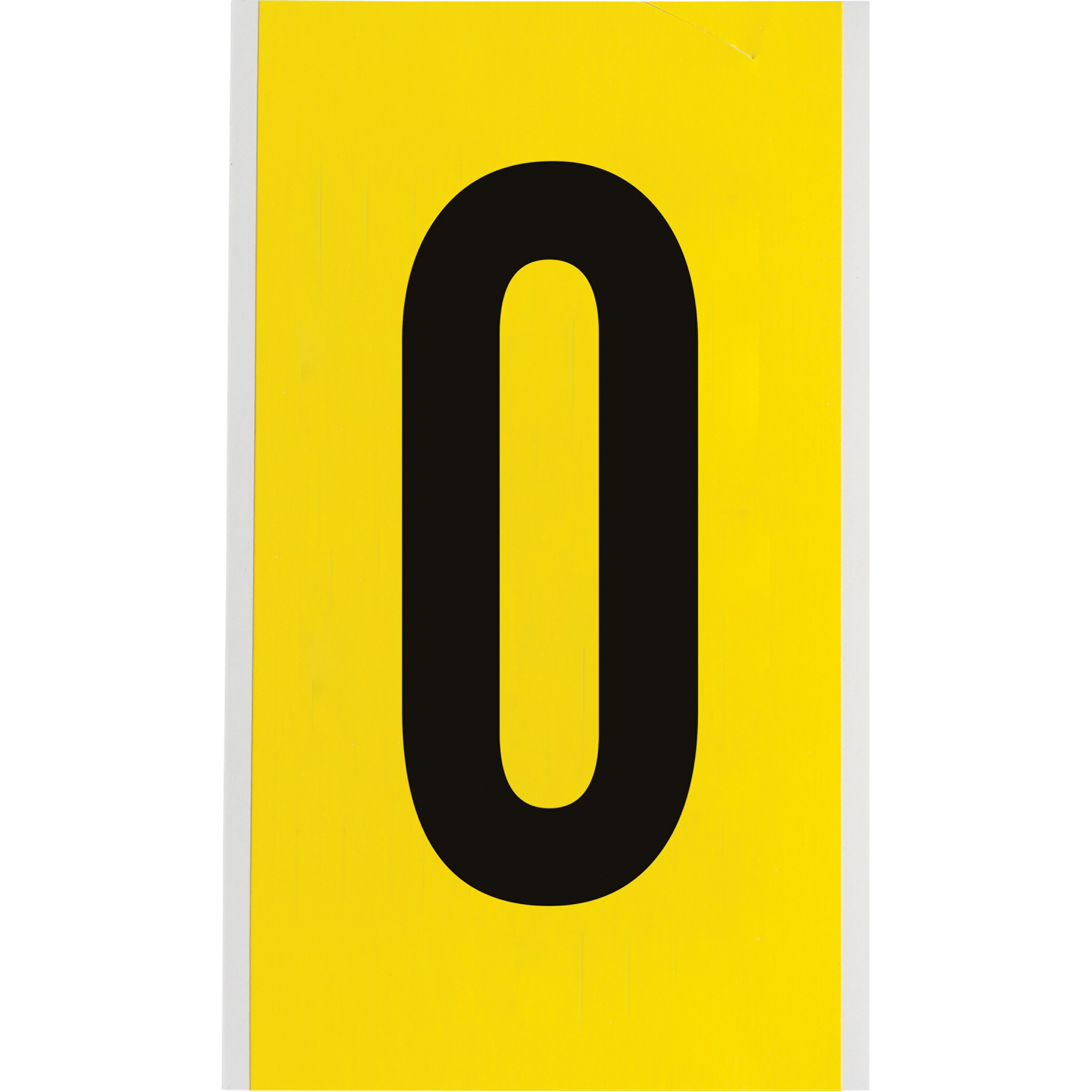 Étiquettes de lettres & chiffres individuels repositionnables, O, 6" h, Noir sur jaune