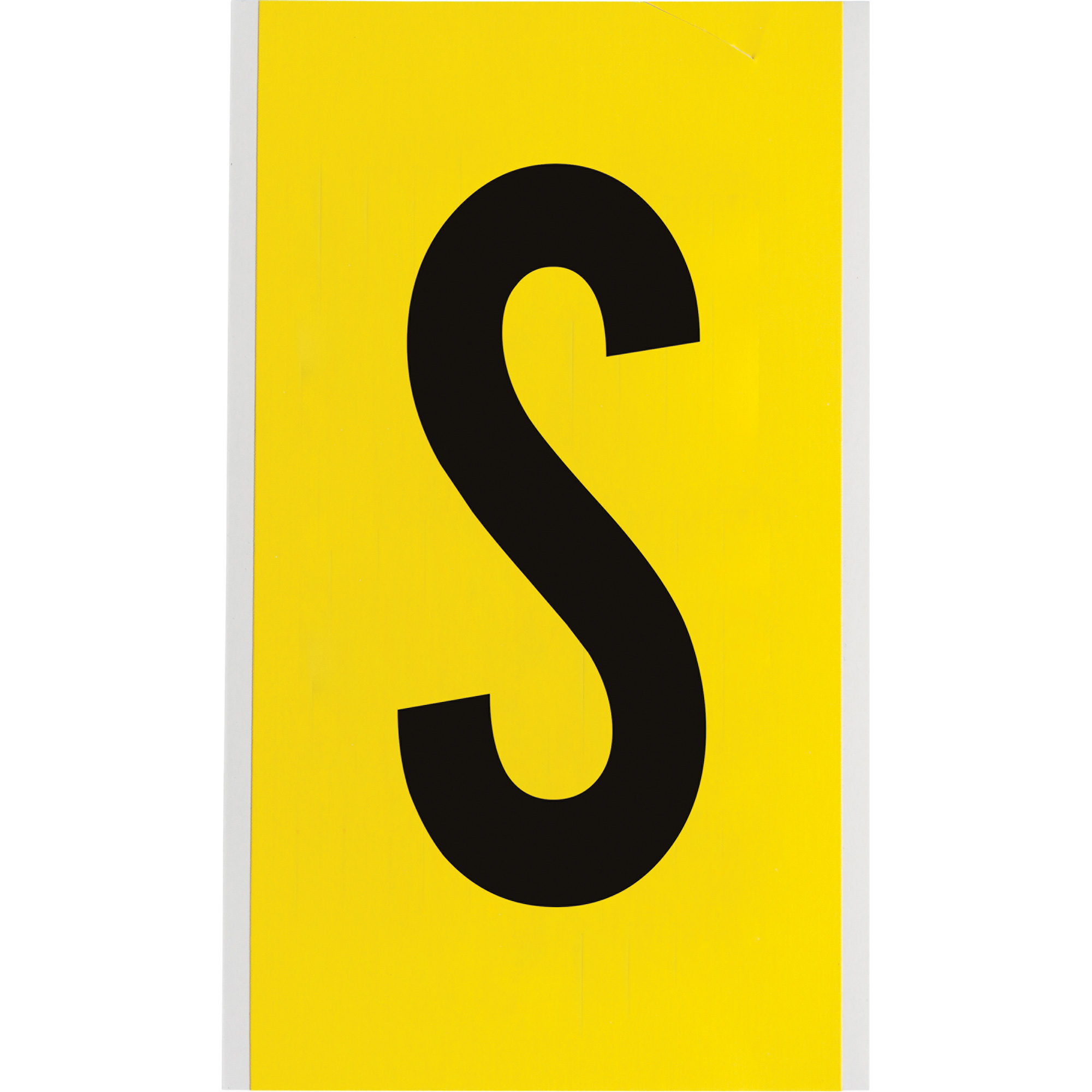 Étiquettes de lettres & chiffres individuels repositionnables, S, 6" h, Noir sur jaune