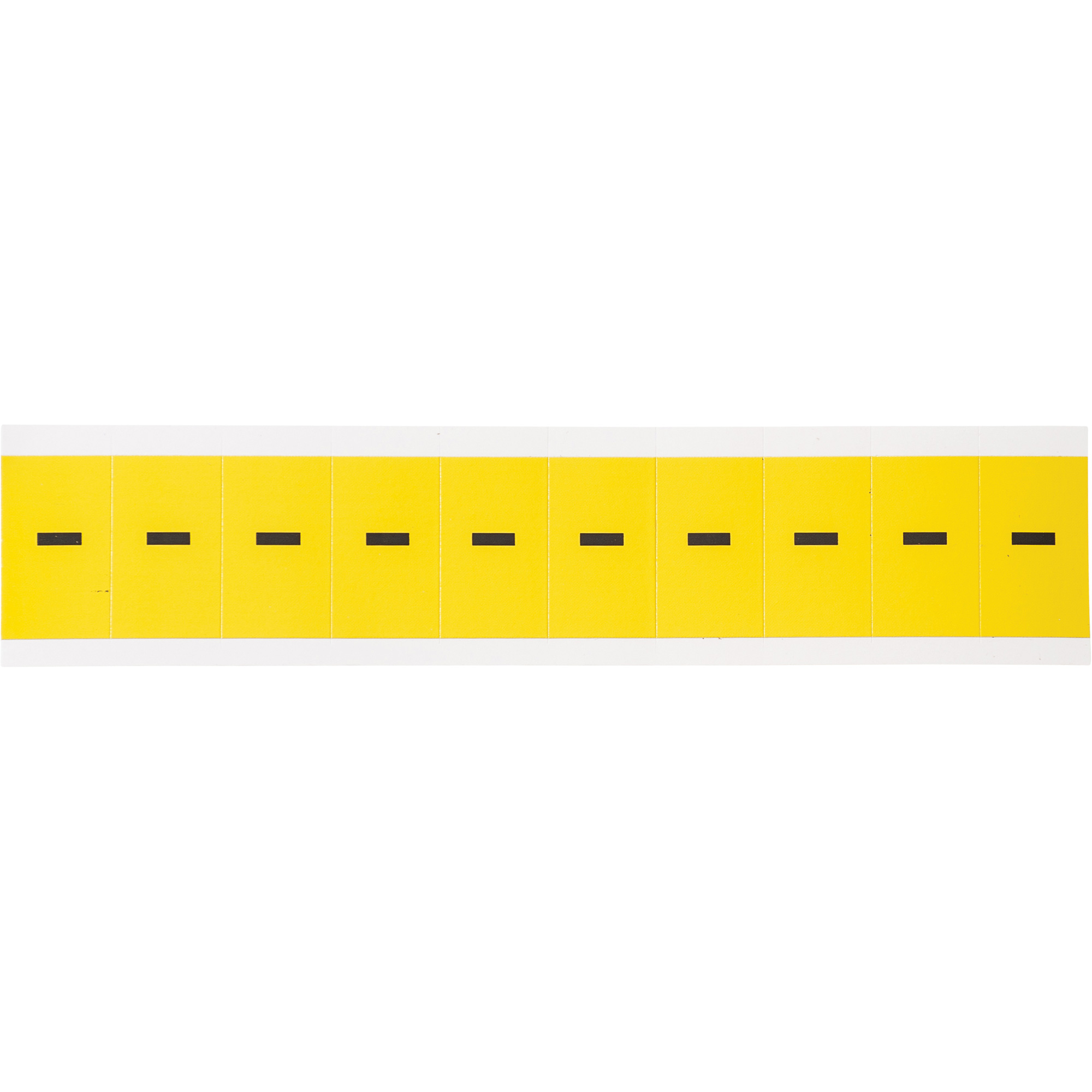 Étiquettes de lettres & chiffres individuels repositionnables, Tiret (-), 1" h, Noir sur jaune