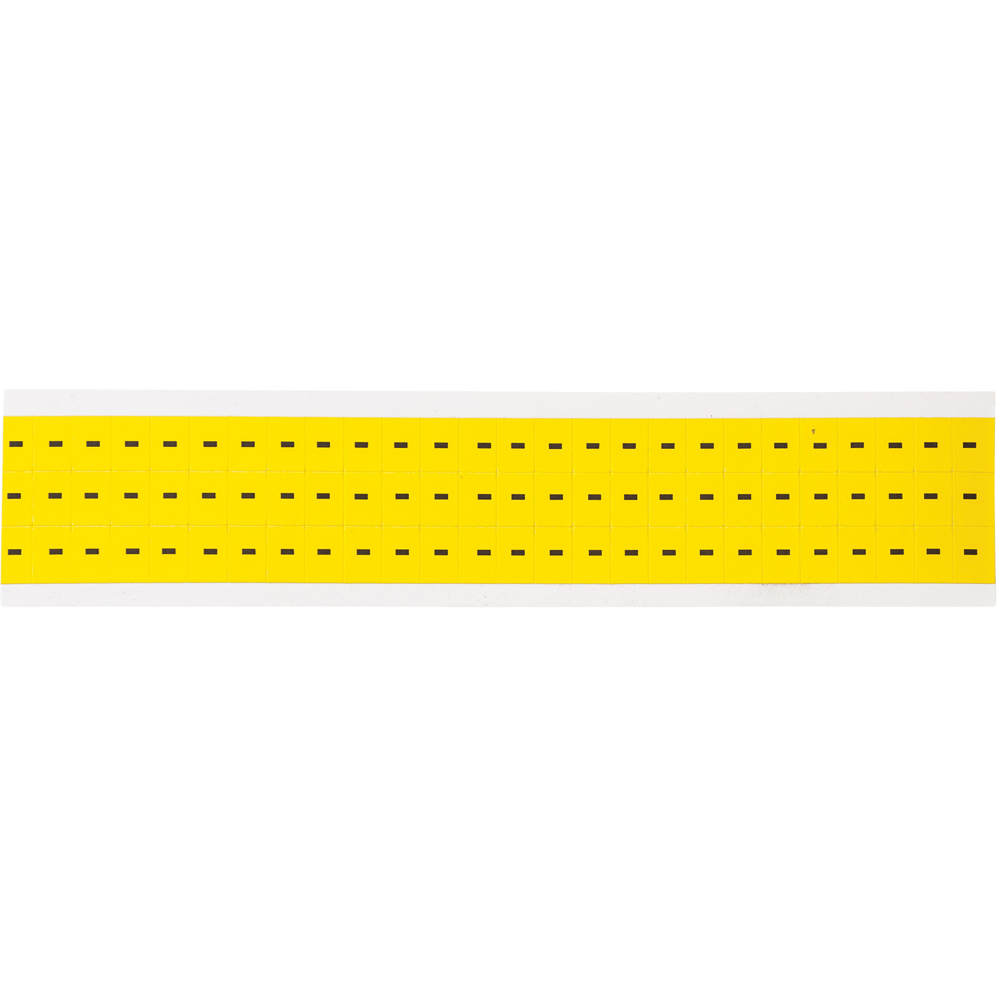 Étiquettes de lettres & chiffres individuels repositionnables, Tiret (-), 3/8" h, Noir sur jaune