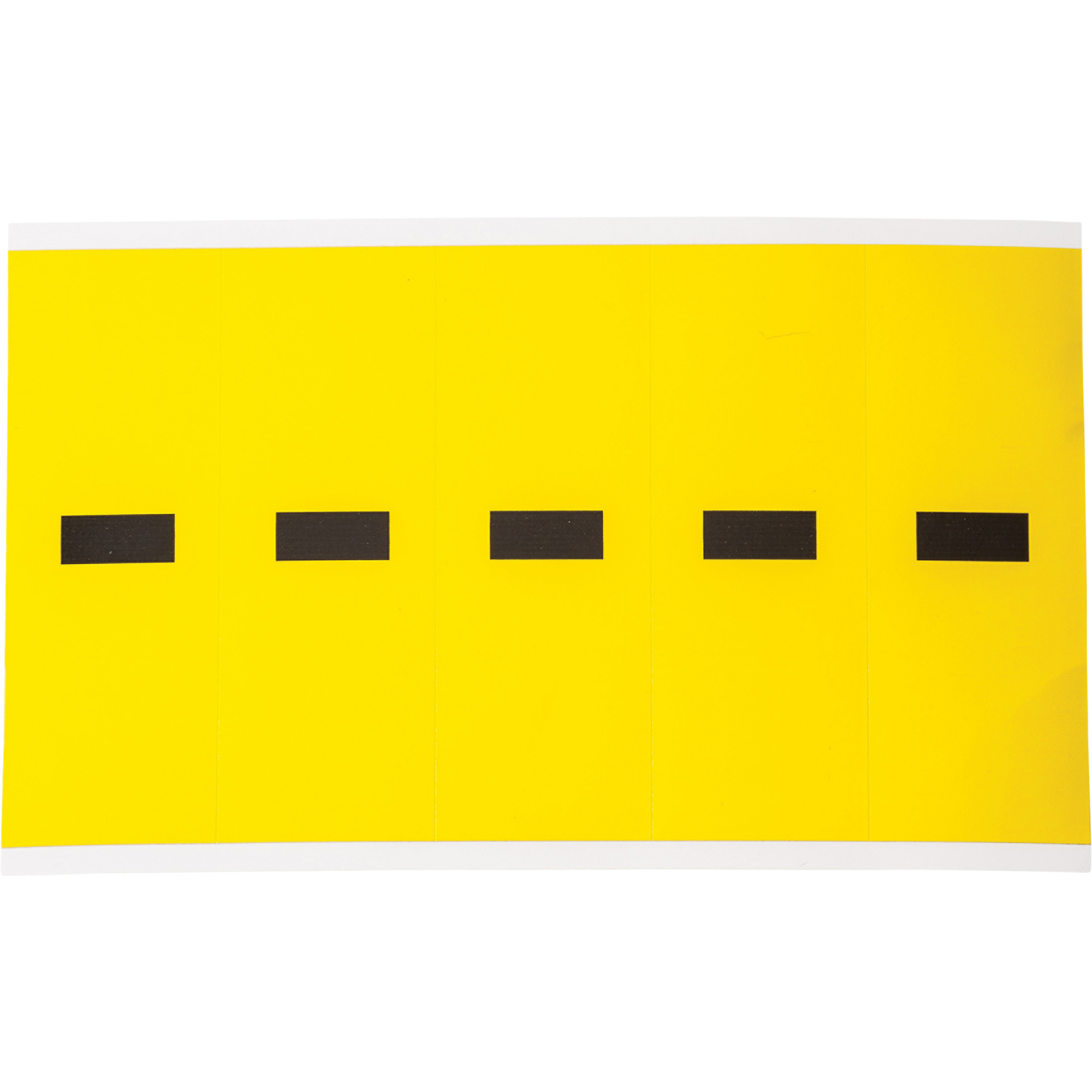 Étiquettes de lettres & chiffres individuels repositionnables, Tiret (-), 4" h, Noir sur jaune