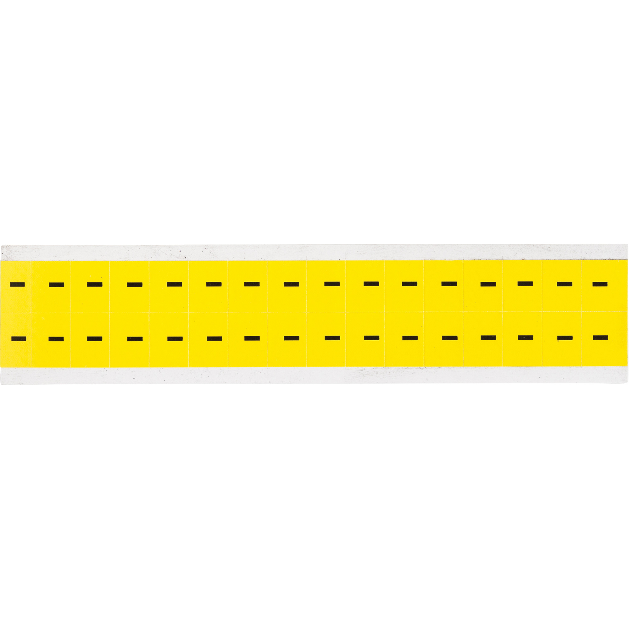 Étiquettes de lettres & chiffres individuels repositionnables, Tiret (-), 5/8" h, Noir sur jaune