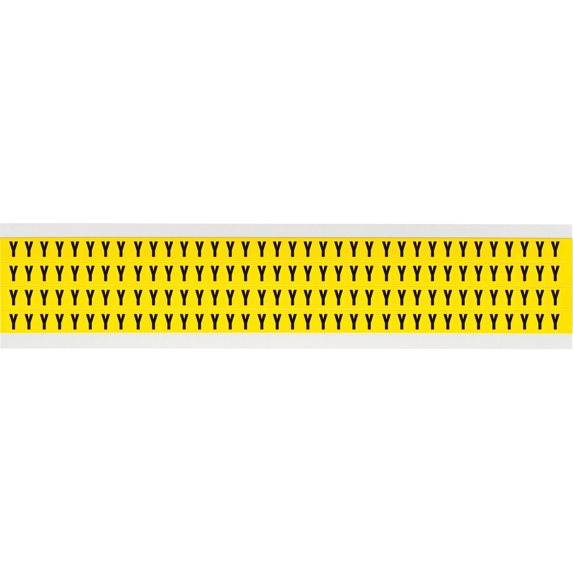 Étiquettes de lettres & chiffres individuels repositionnables, Y, 1/4" h, Noir sur jaune