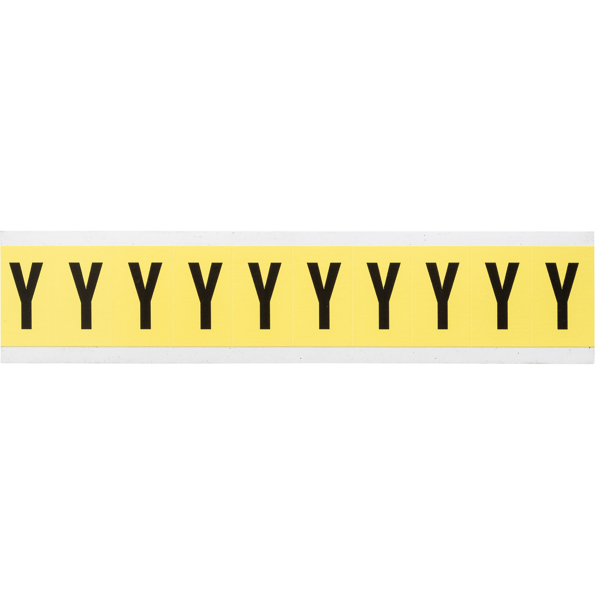 Étiquettes de lettres & chiffres individuels repositionnables, Y, 1" h, Noir sur jaune