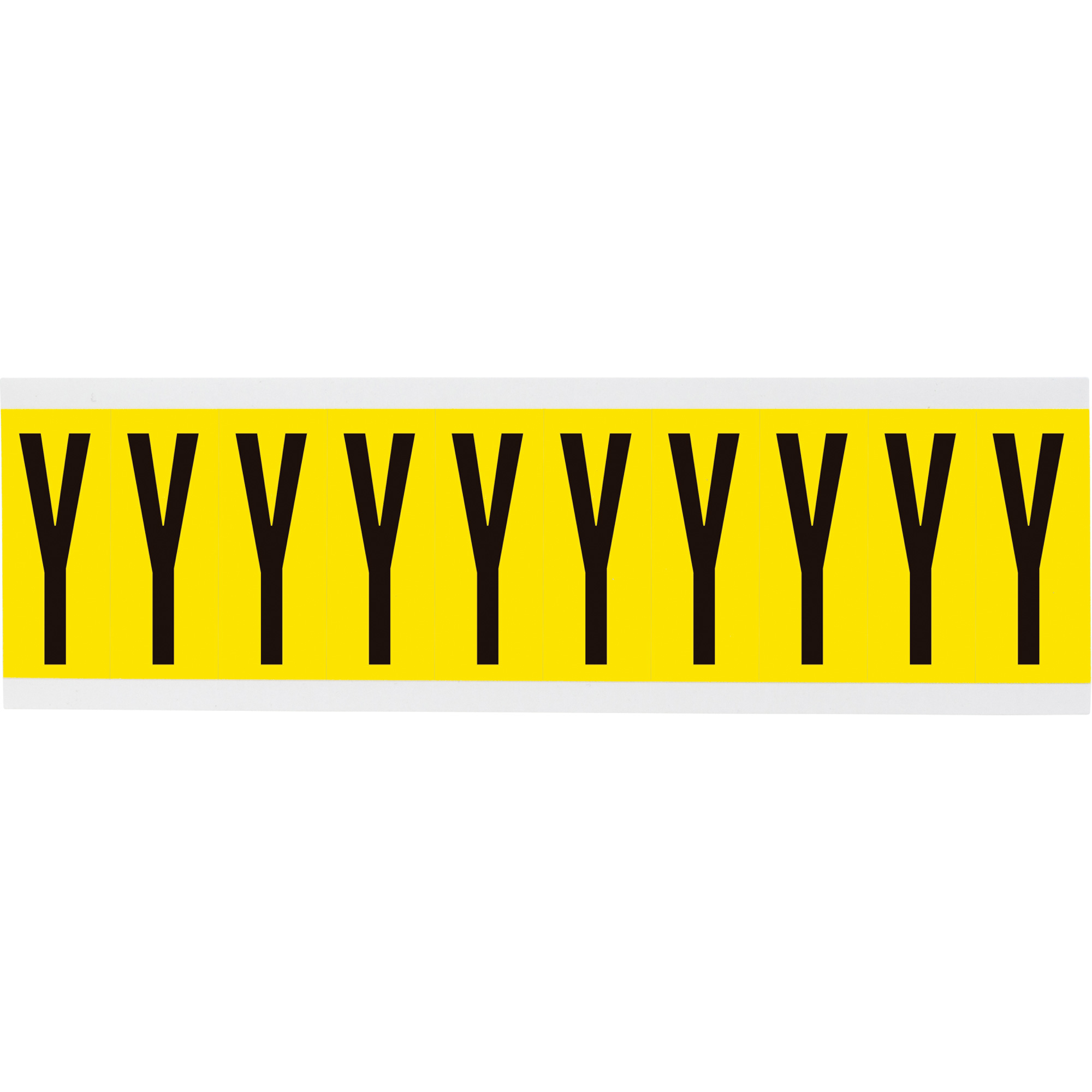 Étiquettes de lettres & chiffres individuels repositionnables, Y, 2" h, Noir sur jaune
