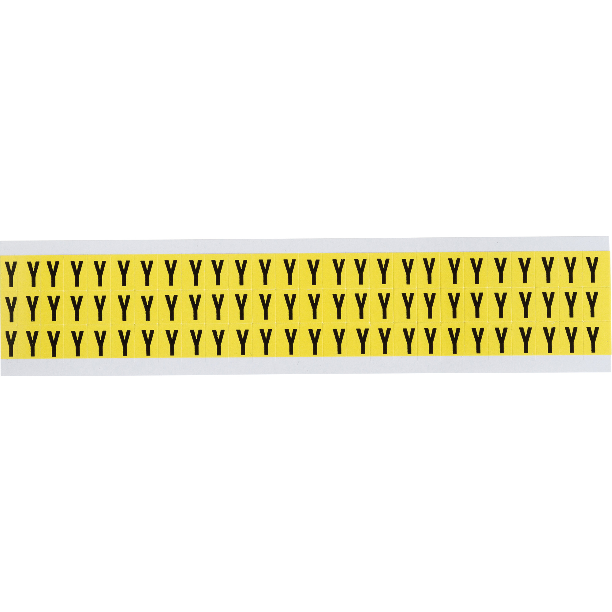 Étiquettes de lettres & chiffres individuels repositionnables, Y, 3/8" h, Noir sur jaune