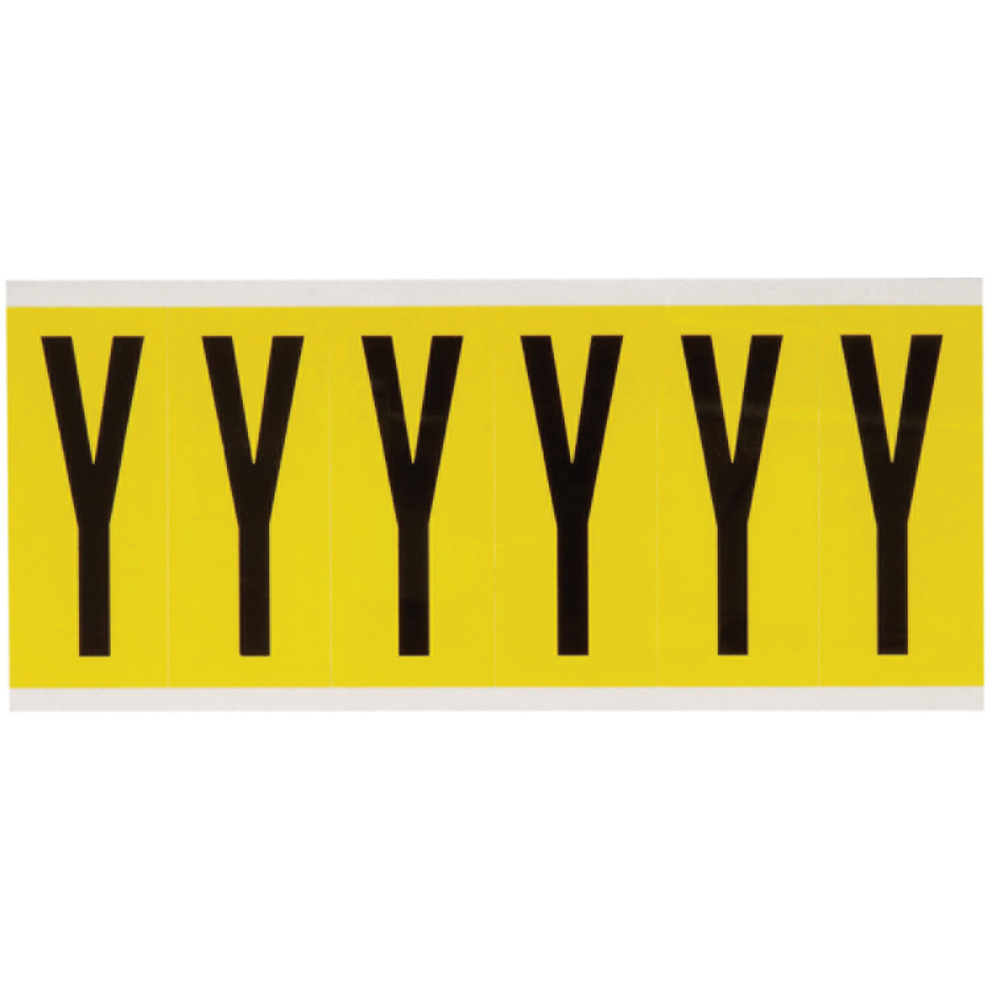 Étiquettes de lettres & chiffres individuels repositionnables, Y, 3" h, Noir sur jaune