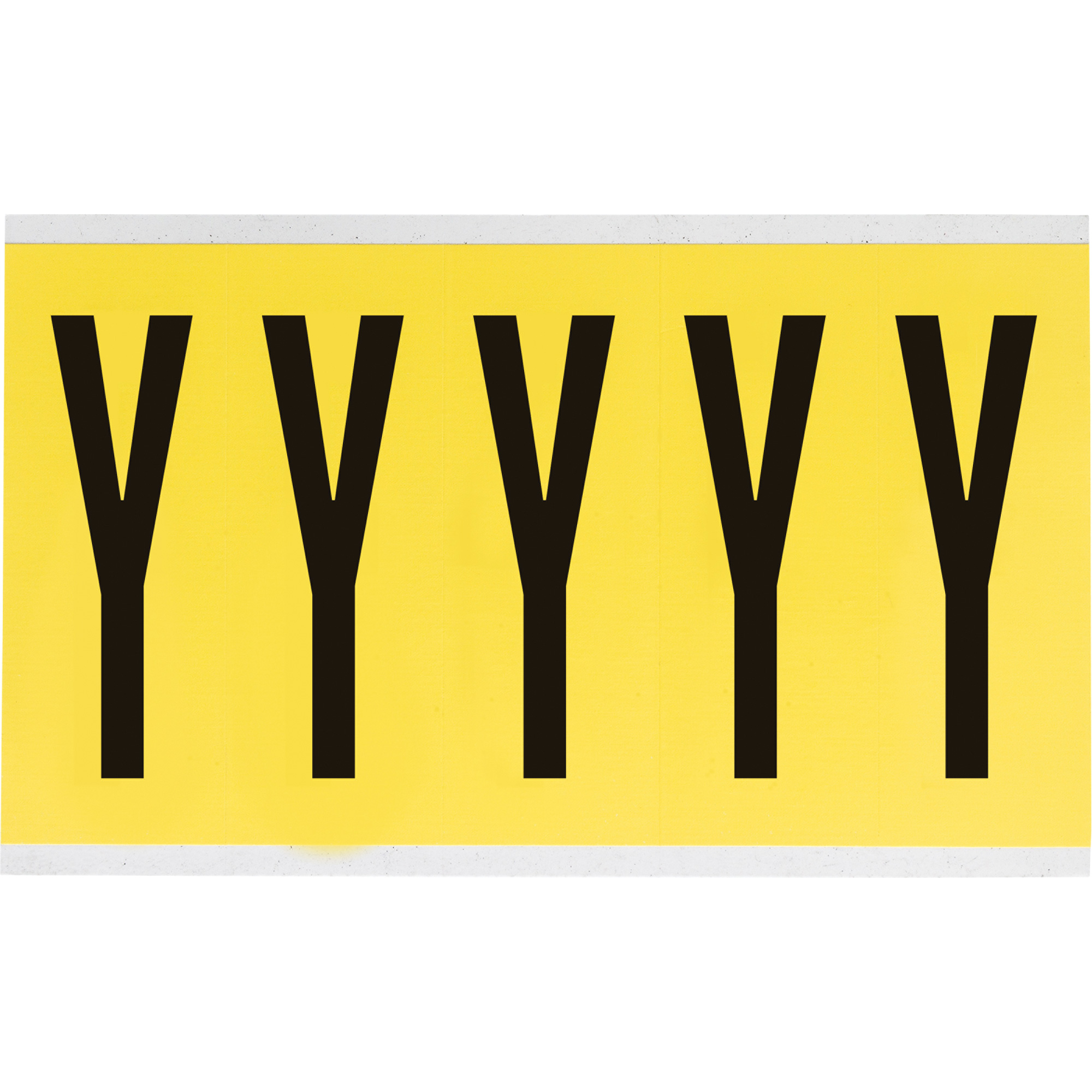 Étiquettes de lettres & chiffres individuels repositionnables, Y, 4" h, Noir sur jaune