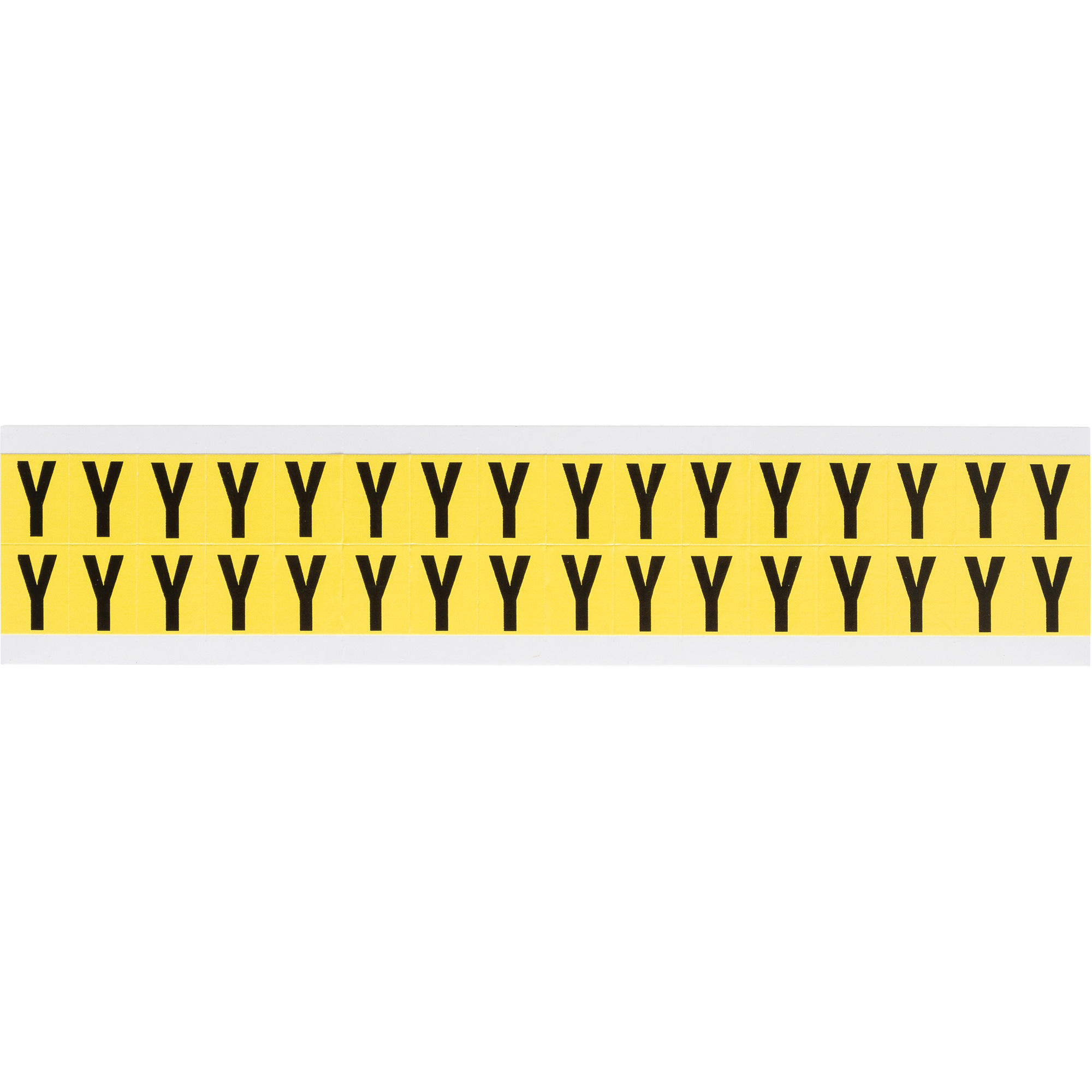 Étiquettes de lettres & chiffres individuels repositionnables, Y, 5/8" h, Noir sur jaune