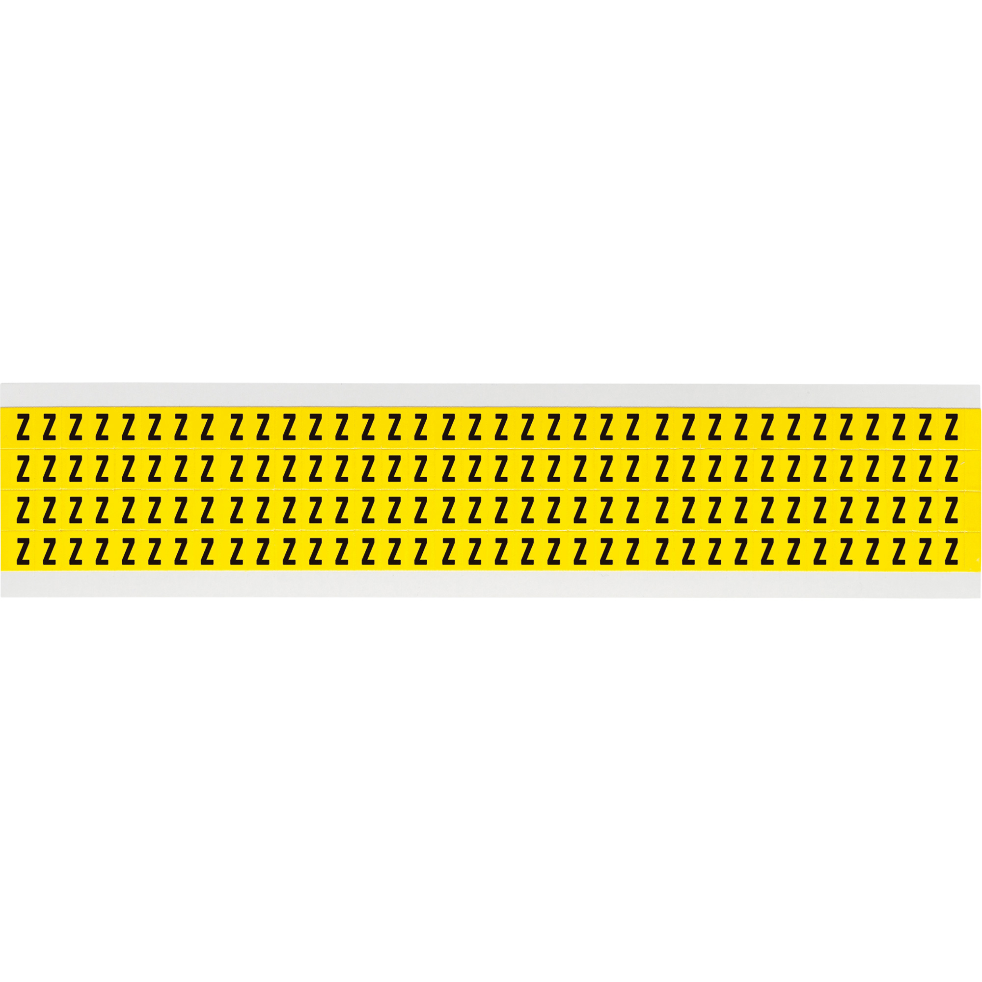 Étiquettes de lettres & chiffres individuels repositionnables, Z, 1/4" h, Noir sur jaune