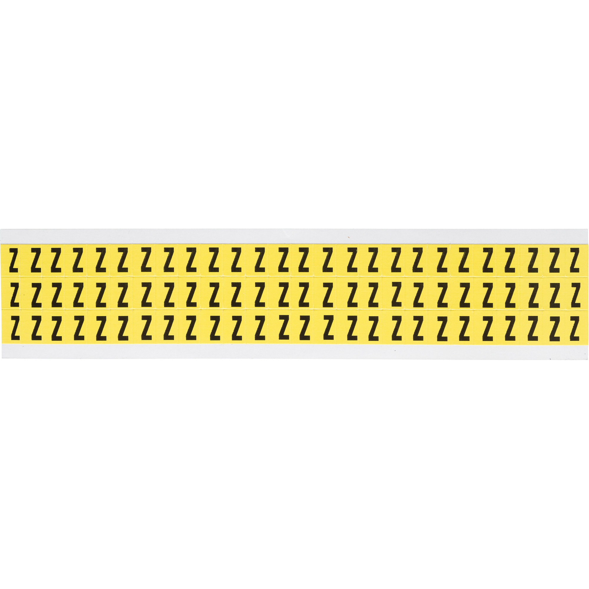 Étiquettes de lettres & chiffres individuels repositionnables, Z, 3/8" h, Noir sur jaune