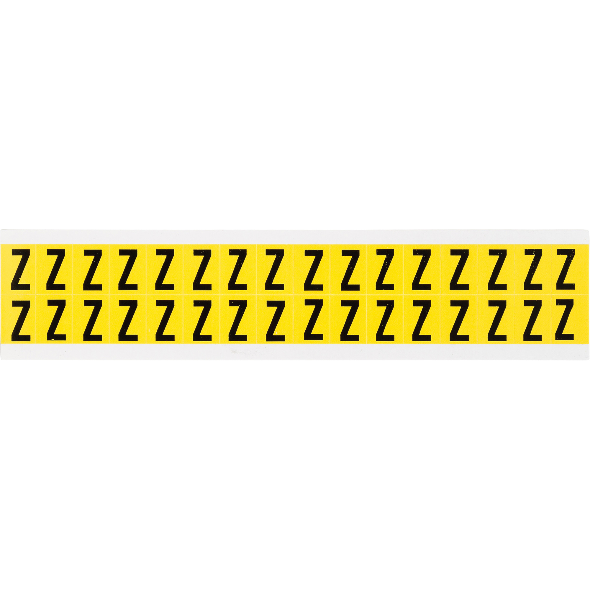 Étiquettes de lettres & chiffres individuels repositionnables, Z, 5/8" h, Noir sur jaune