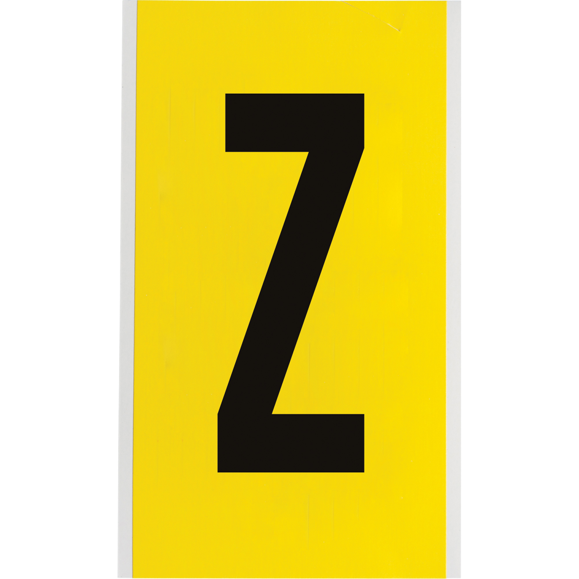 Étiquettes de lettres & chiffres individuels repositionnables, Z, 6" h, Noir sur jaune