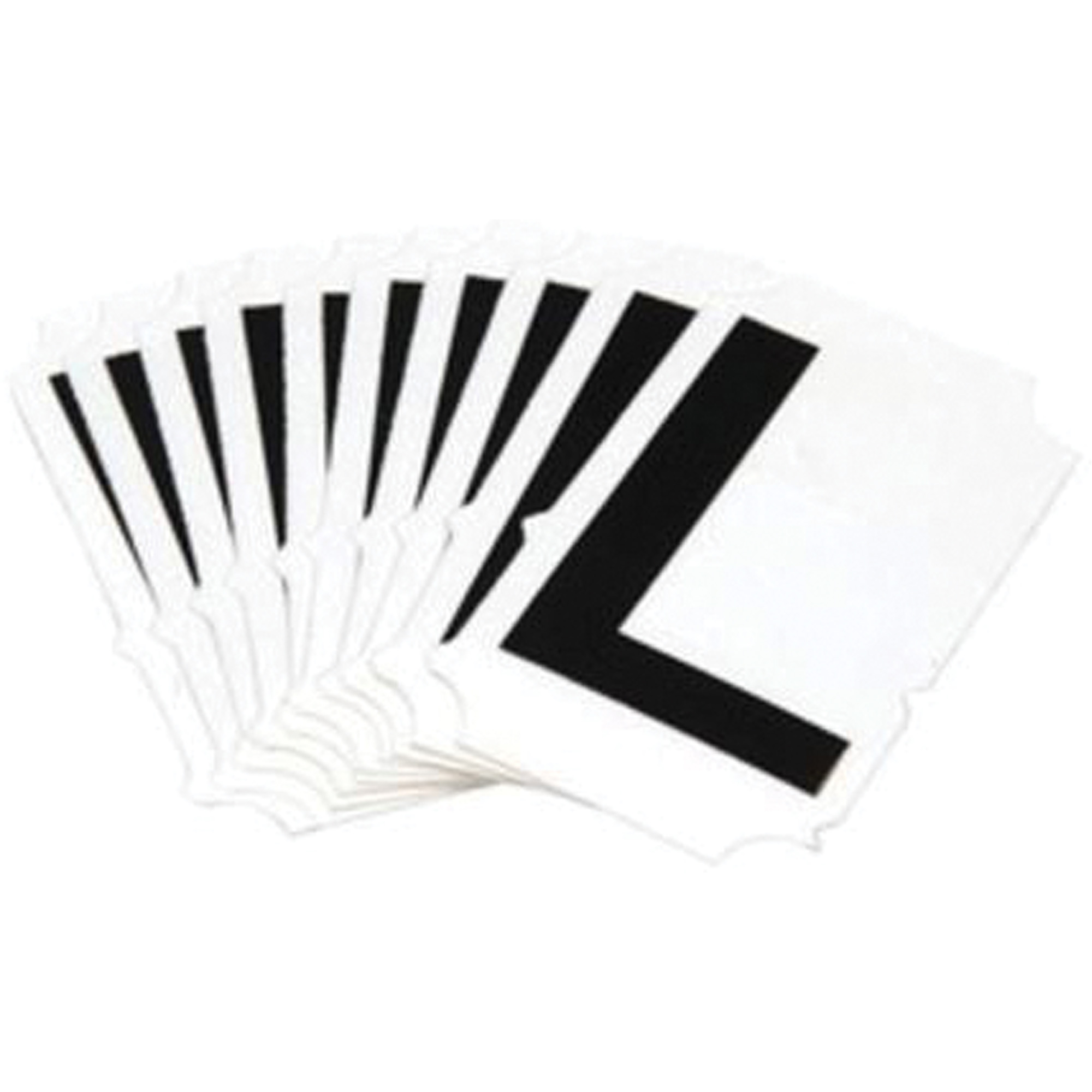 Étiquettes de lettres & chiffres réfléchissants individuels, M, 1" h, Noir sur argent